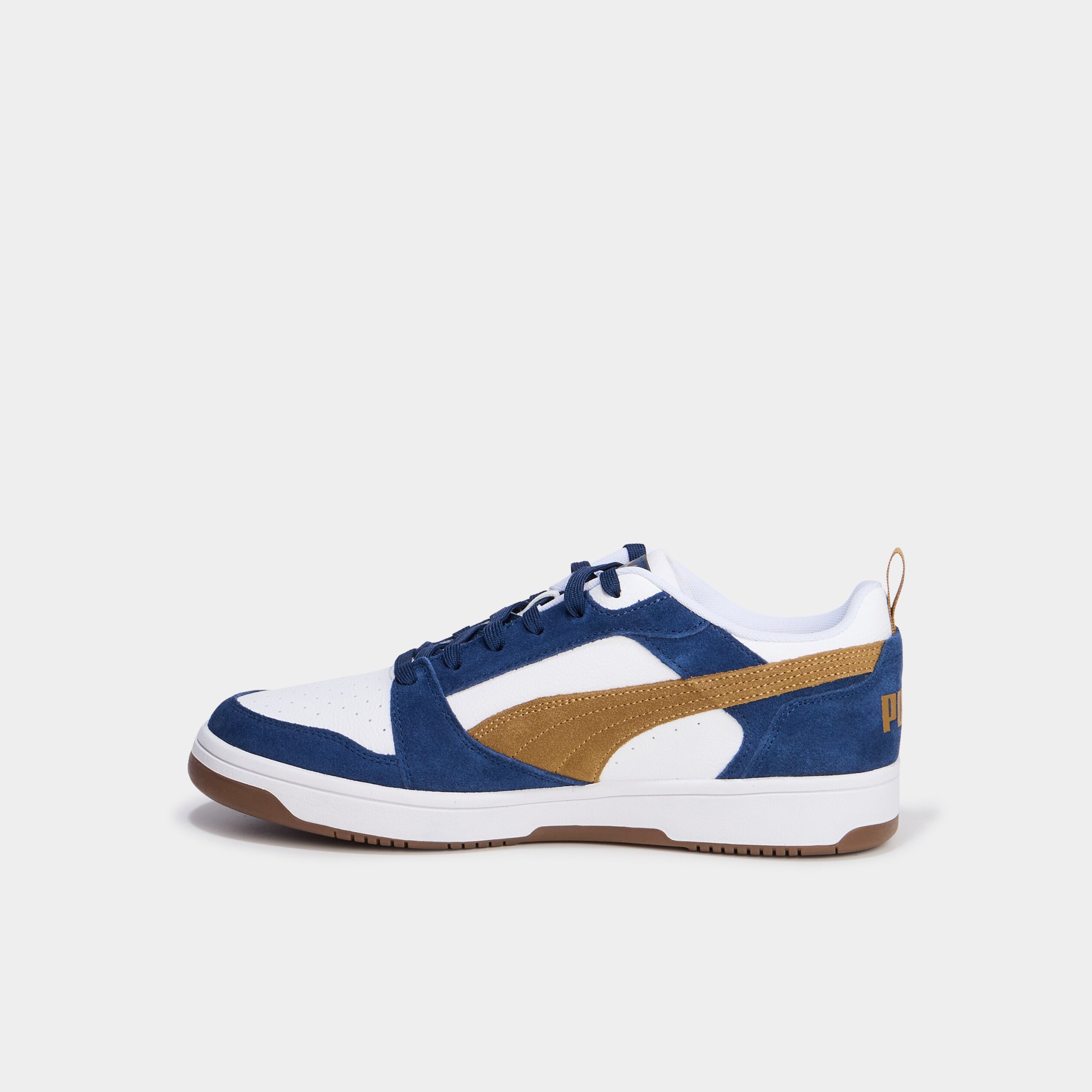 tennis basses a lacets en cuir puma bleu fonce homme Tennis basses à lacets en cuir Puma bleu foncé homme