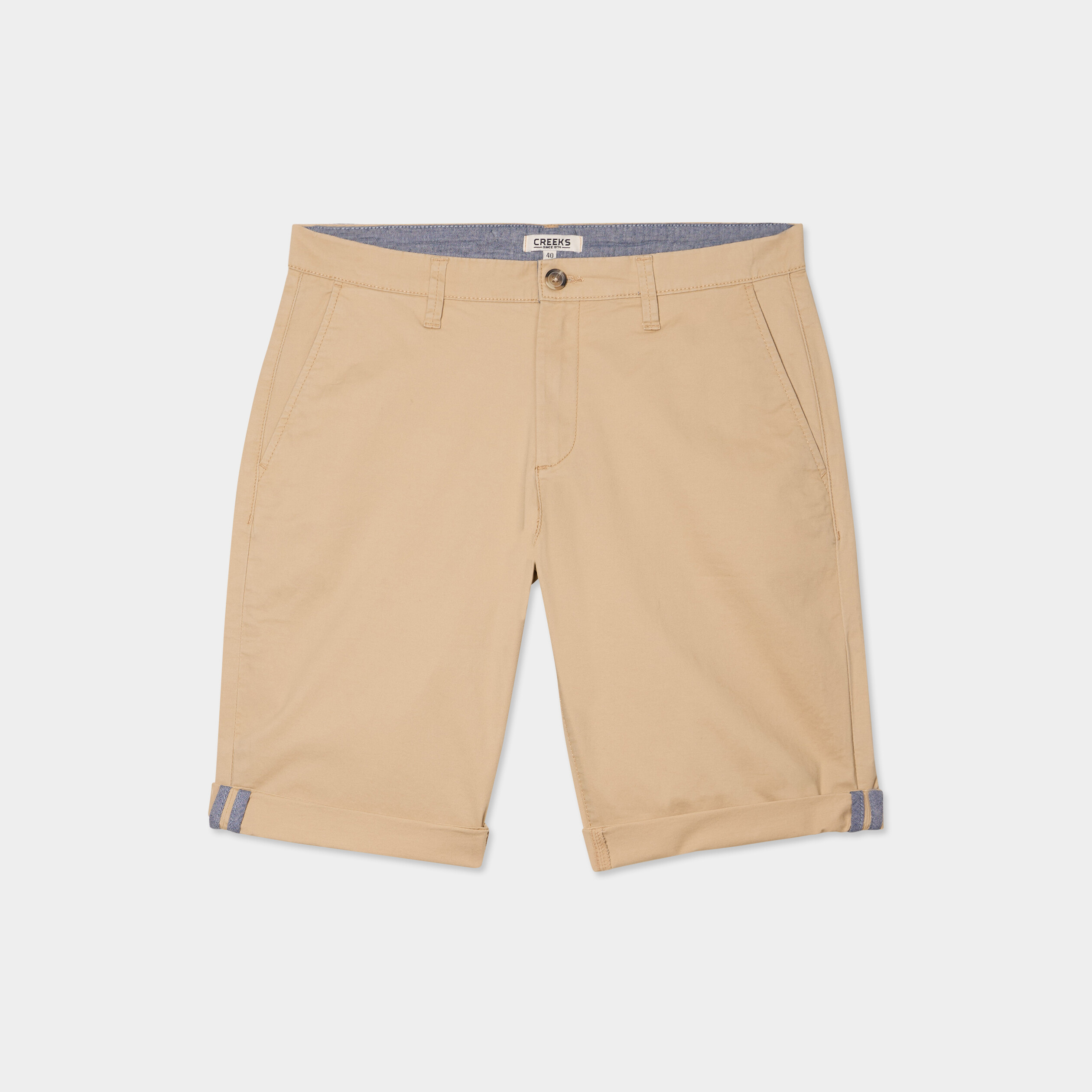 Bermuda short chino straight stretch beige homme