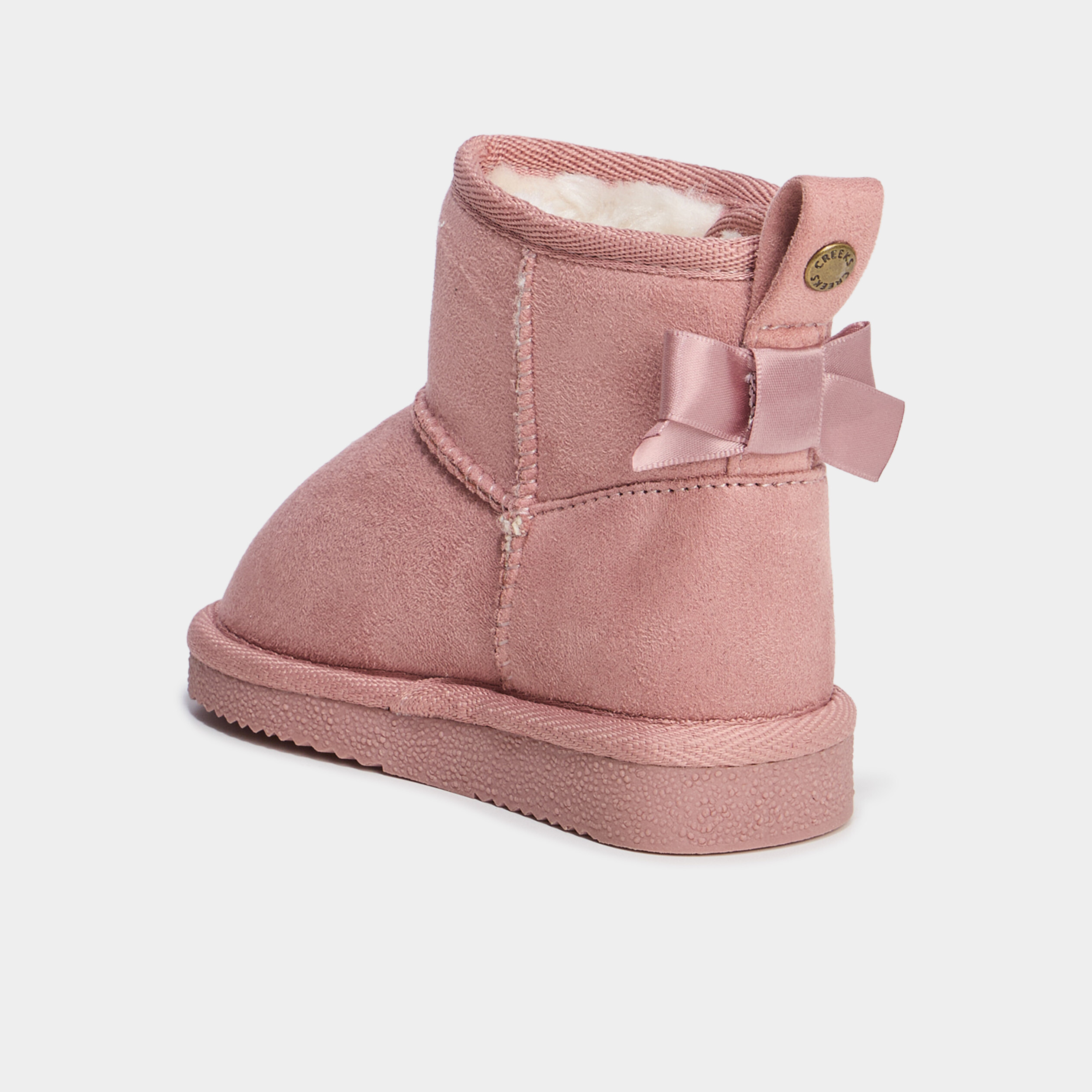 Bottines avec noeuds Creeks rose b&eacute;b&eacute; fille