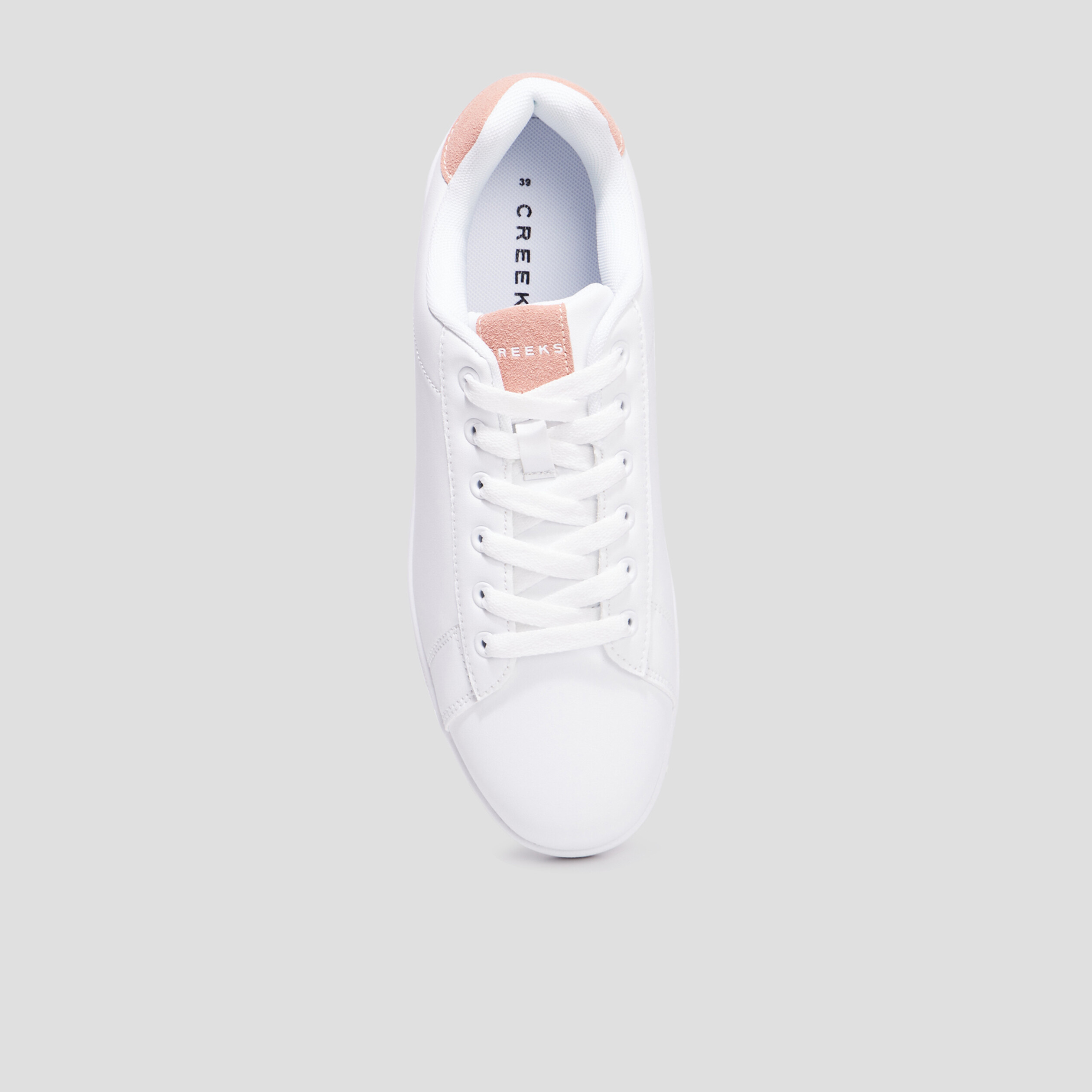 Tennis basses &agrave; lacets bout rond rose femme