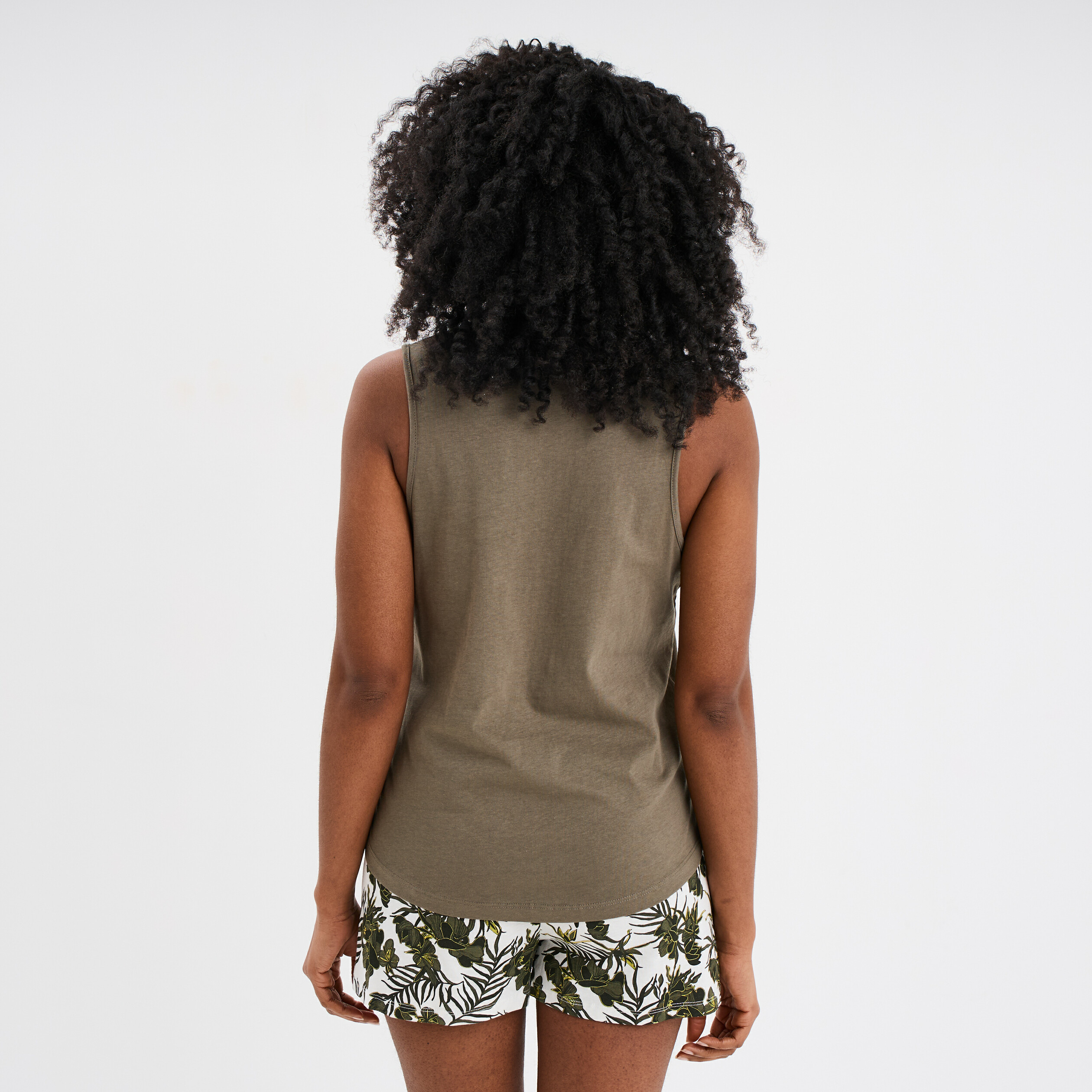 ensemble pyjama short debardeur coton vert kaki femme Ensemble pyjama short débardeur coton vert kaki femme