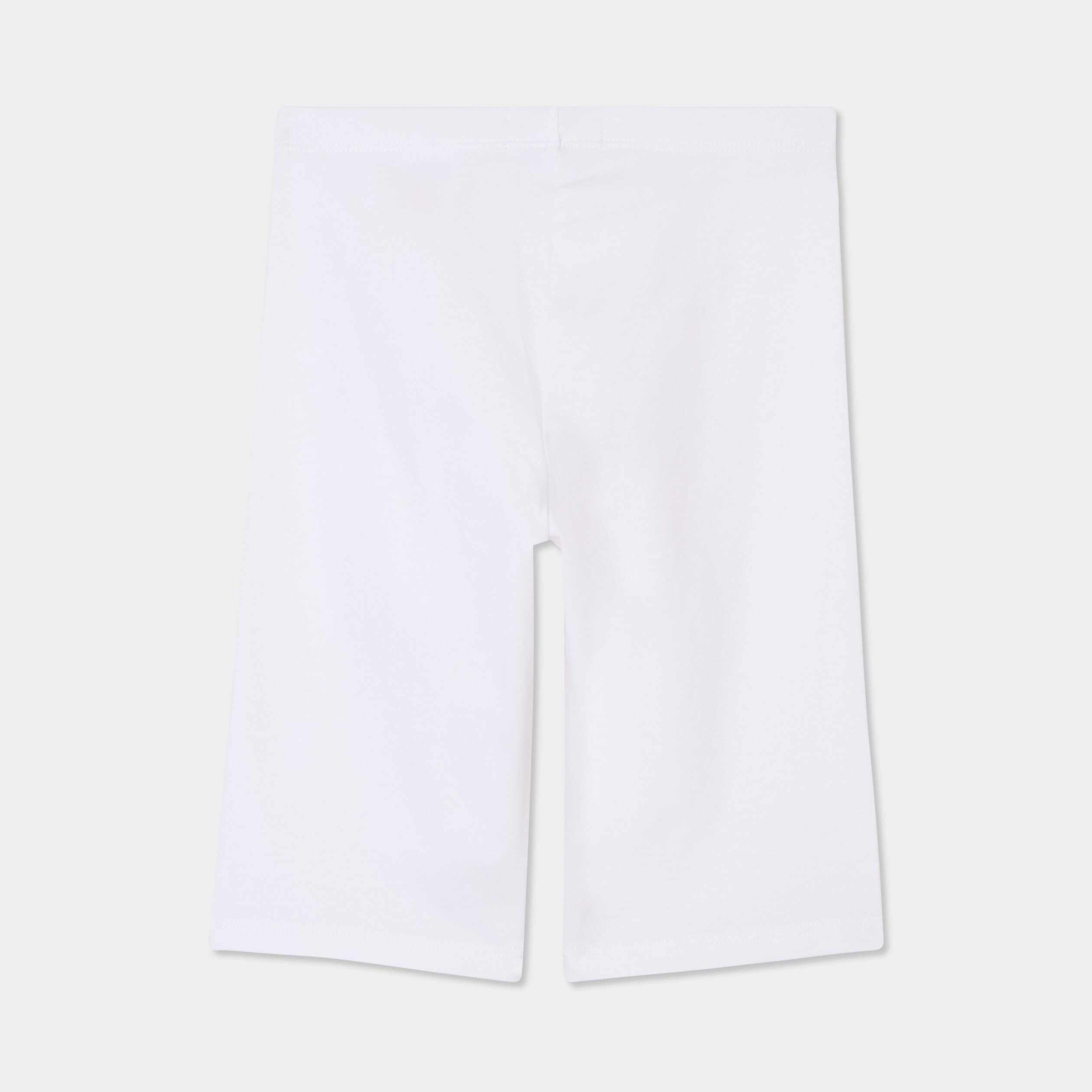 legging cycliste coton taille elastiquee blanc fille Legging cycliste coton taille élastiquée blanc fille