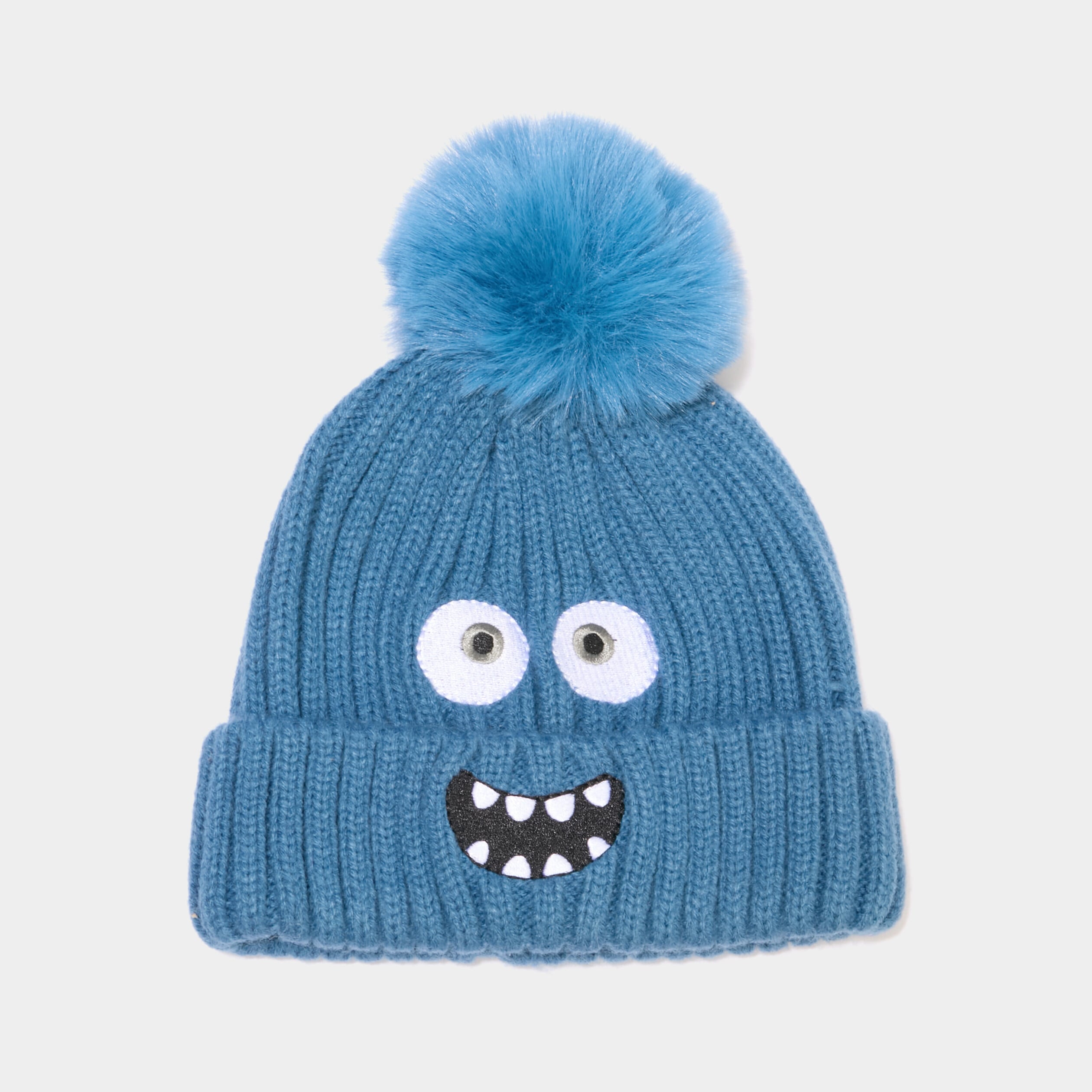 Bonnet &agrave; pompon bleu gar&ccedil;on
