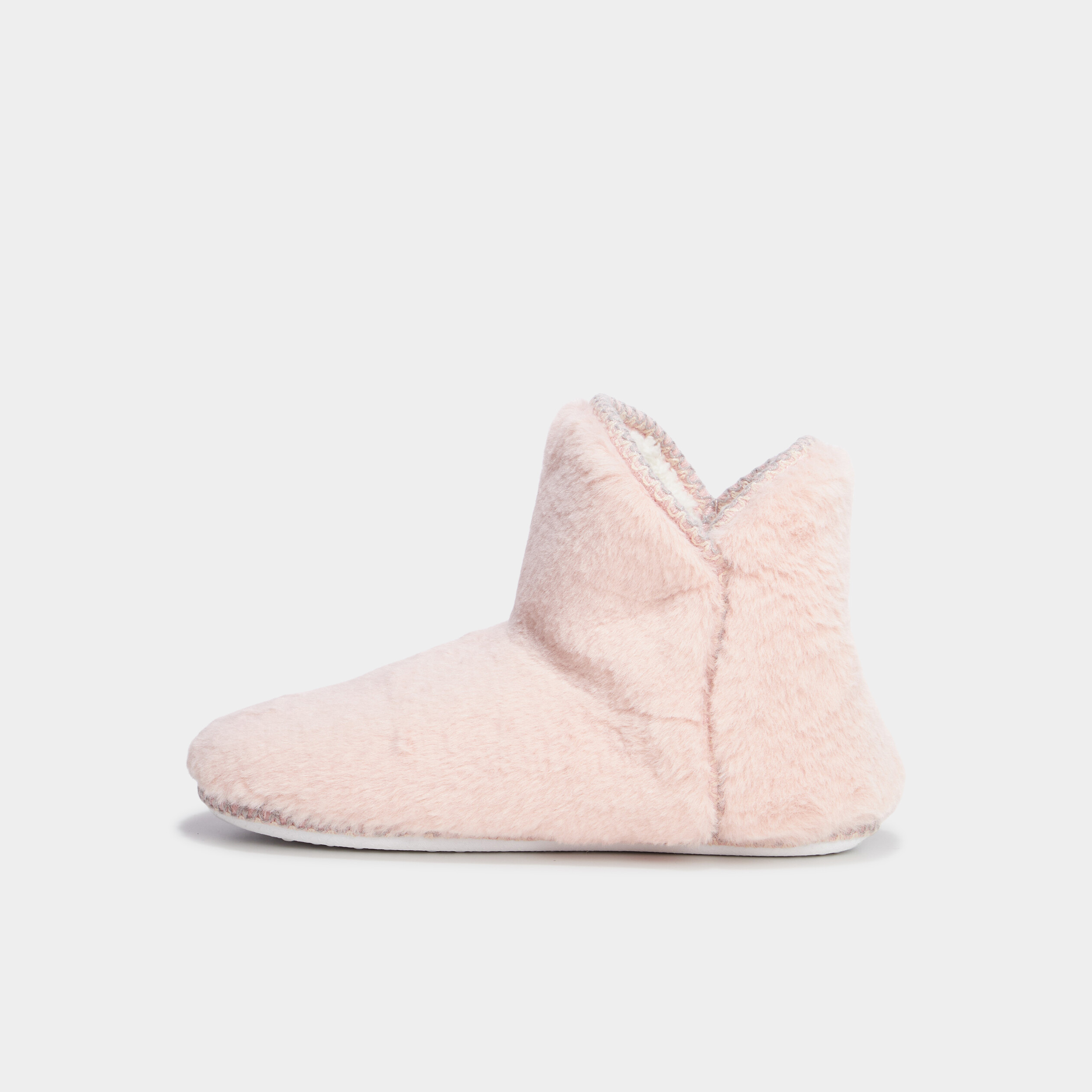 chaussons bottines fausse fourrure rose femme Chaussons bottines fausse fourrure rose femme