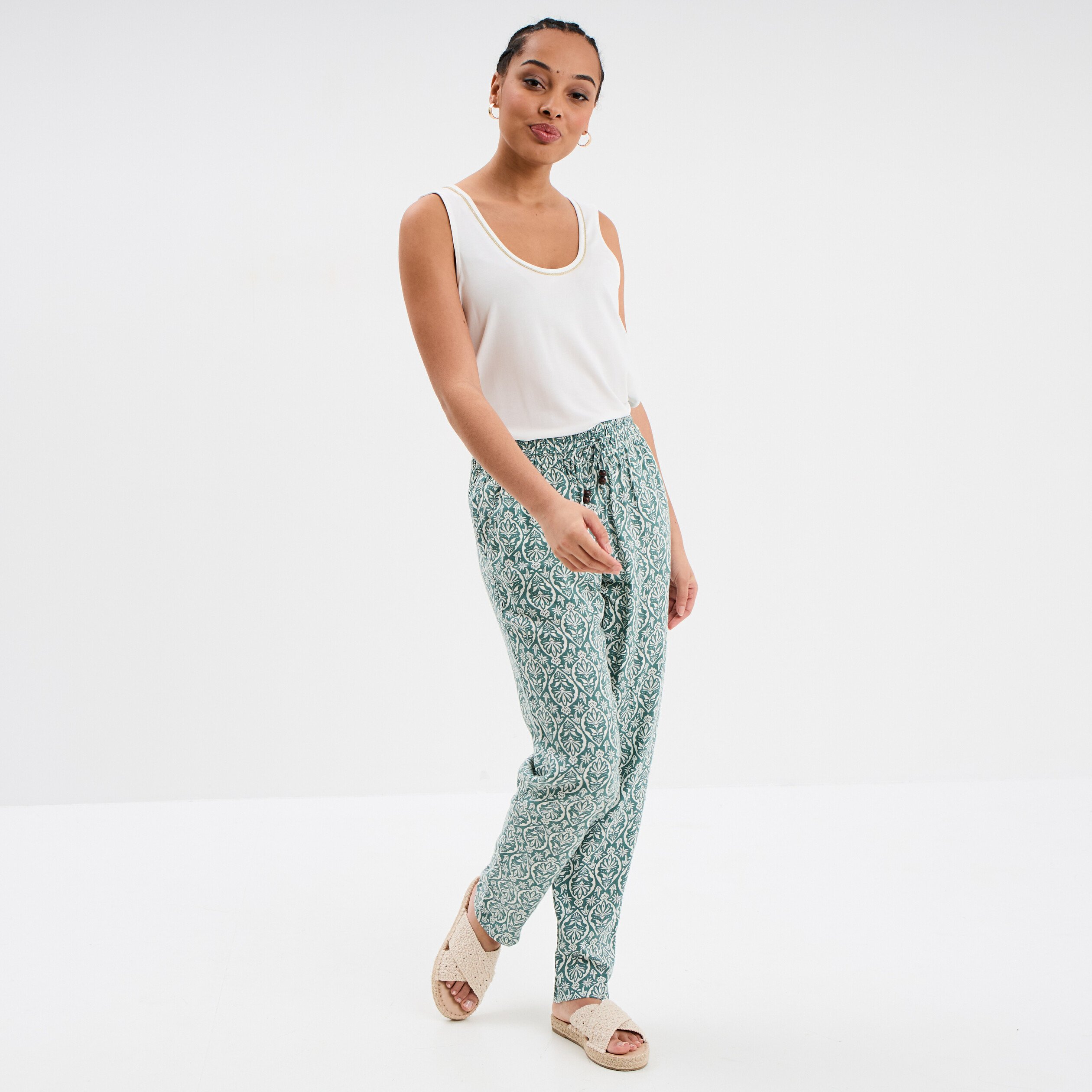 debardeur col u sans manches blanc femme Débardeur col U sans manches blanc femme