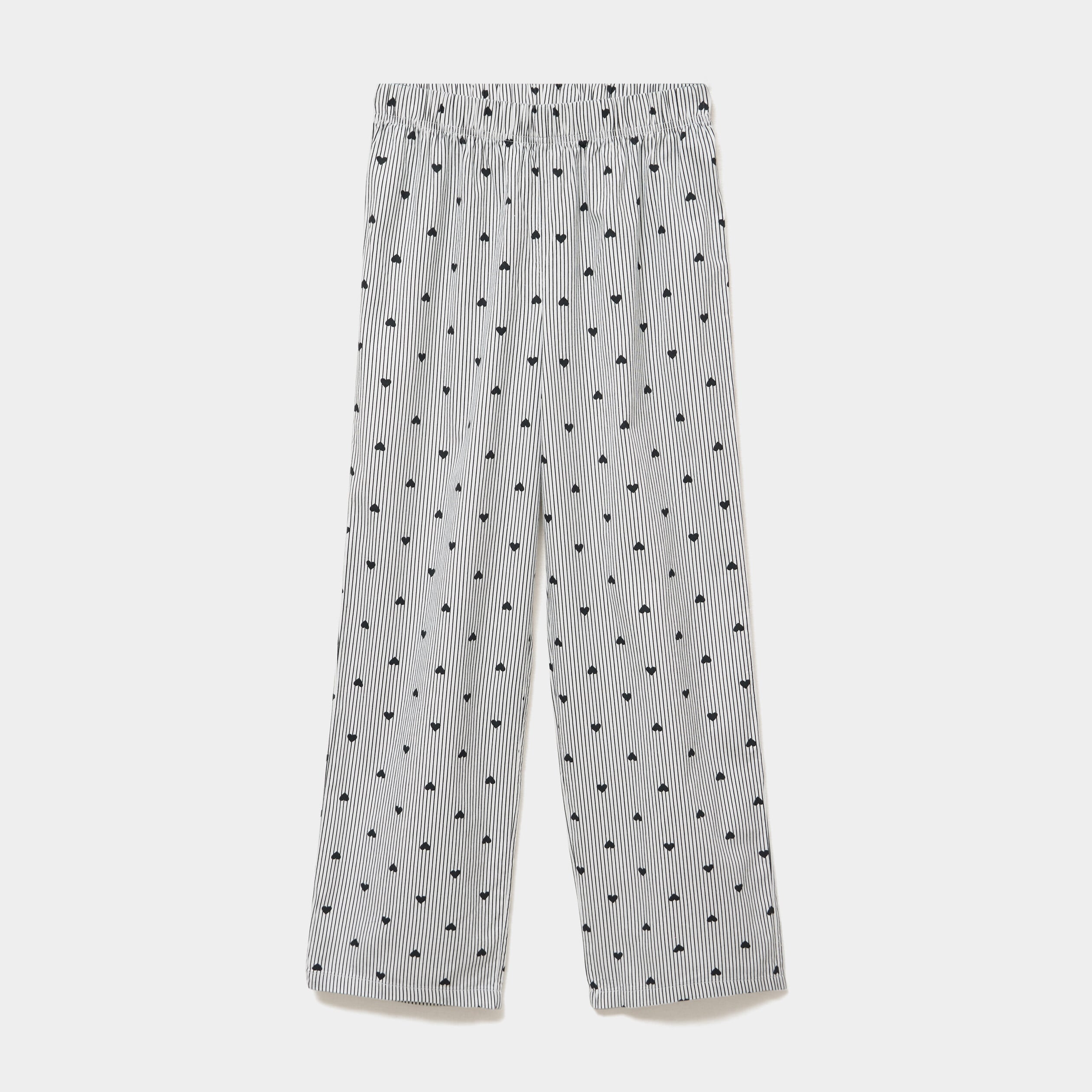 Pantalon de pyjama droit coton noir femme