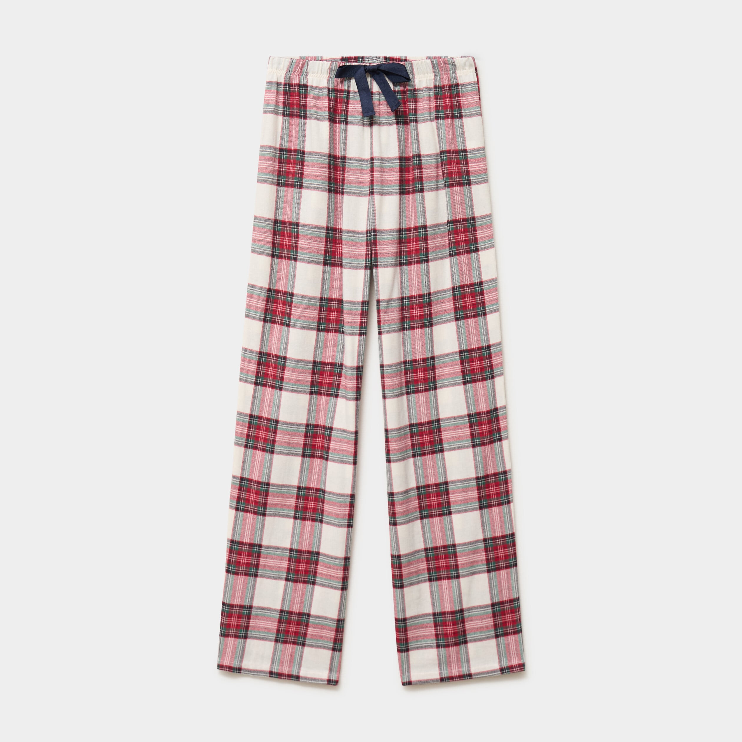 Pantalon de pyjama en coton ajusable ecru femme
