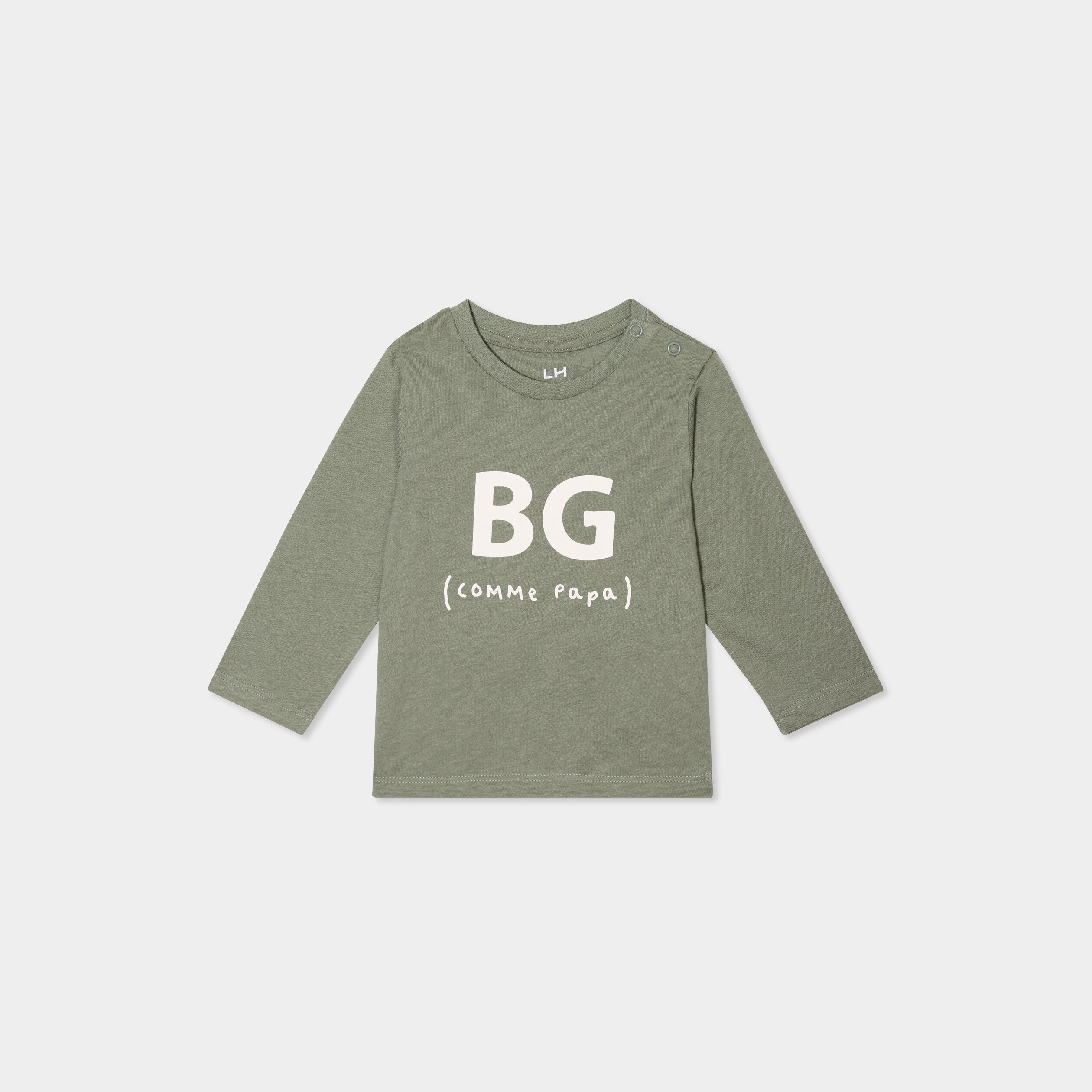 t shirt epaule boutonnee manches longues vert kaki bebeg T-shirt épaule boutonnée manches longues vert kaki bébé garçon