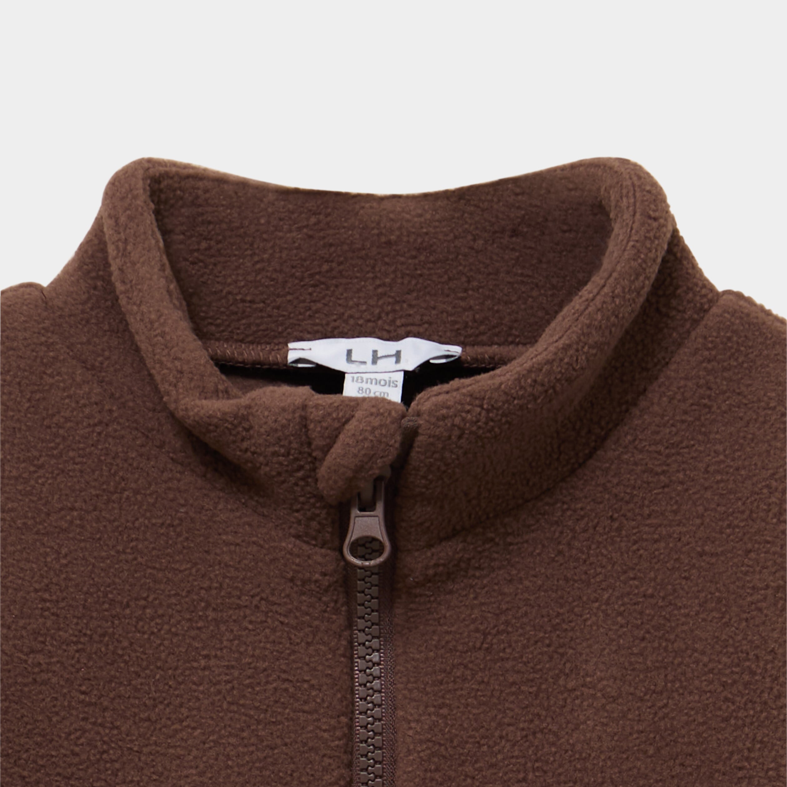 Ensemble effet polaire sweat et pantalon marron fonc&eacute; b&eacute;b&eacute; gar&ccedil;on