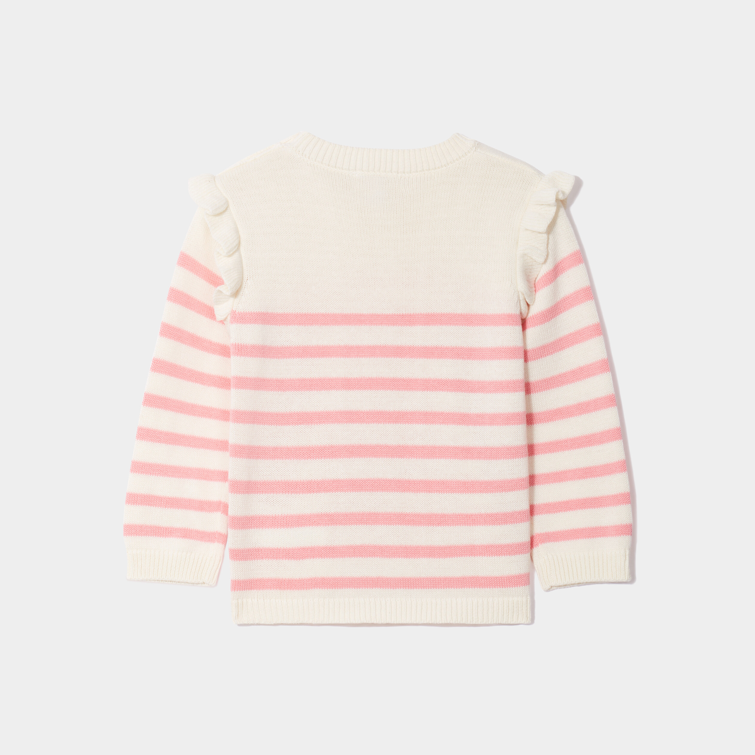 pull avec volants epaules coton creme bebef Pull avec volants épaules coton creme bébé fille