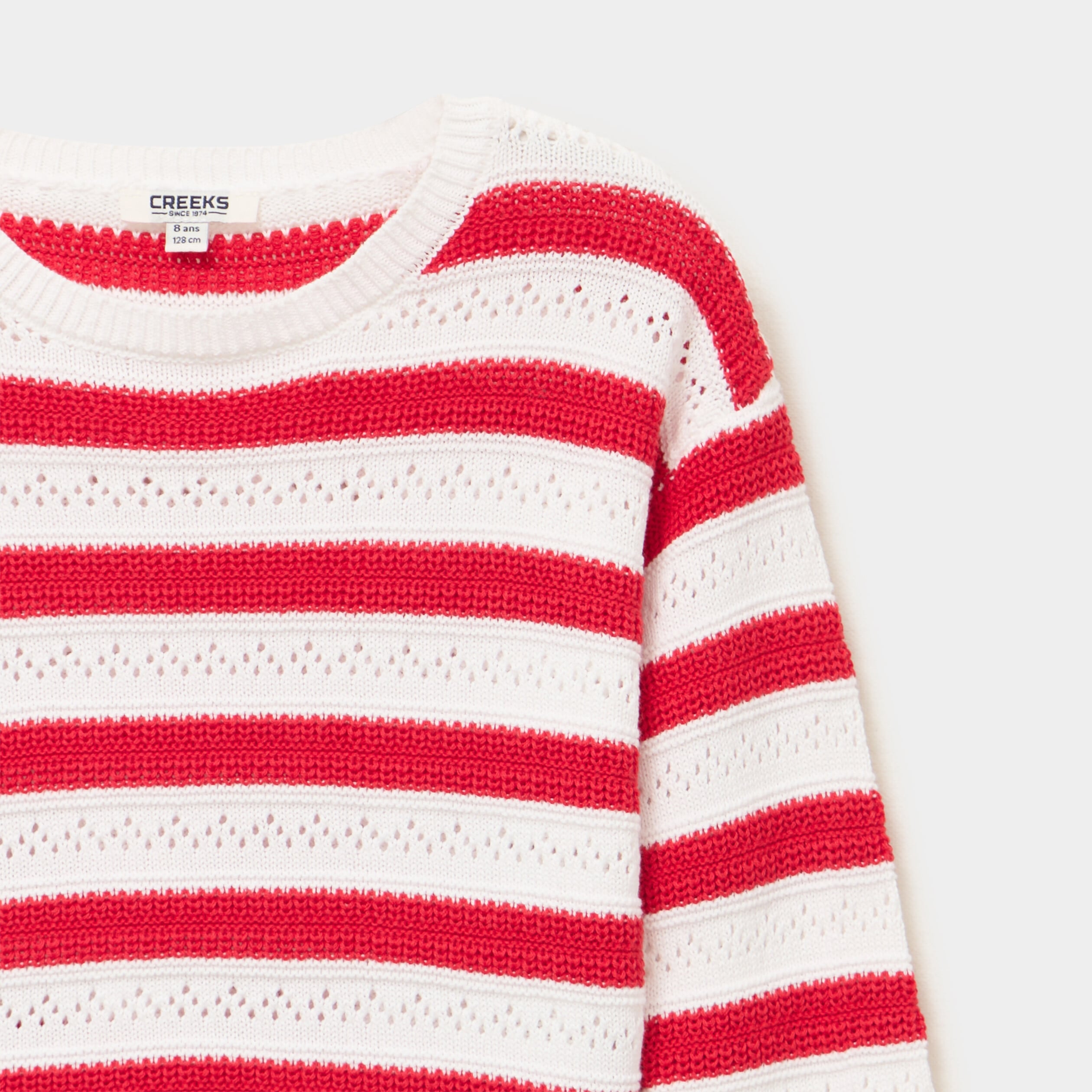 Pull manches longues coton rouge fille