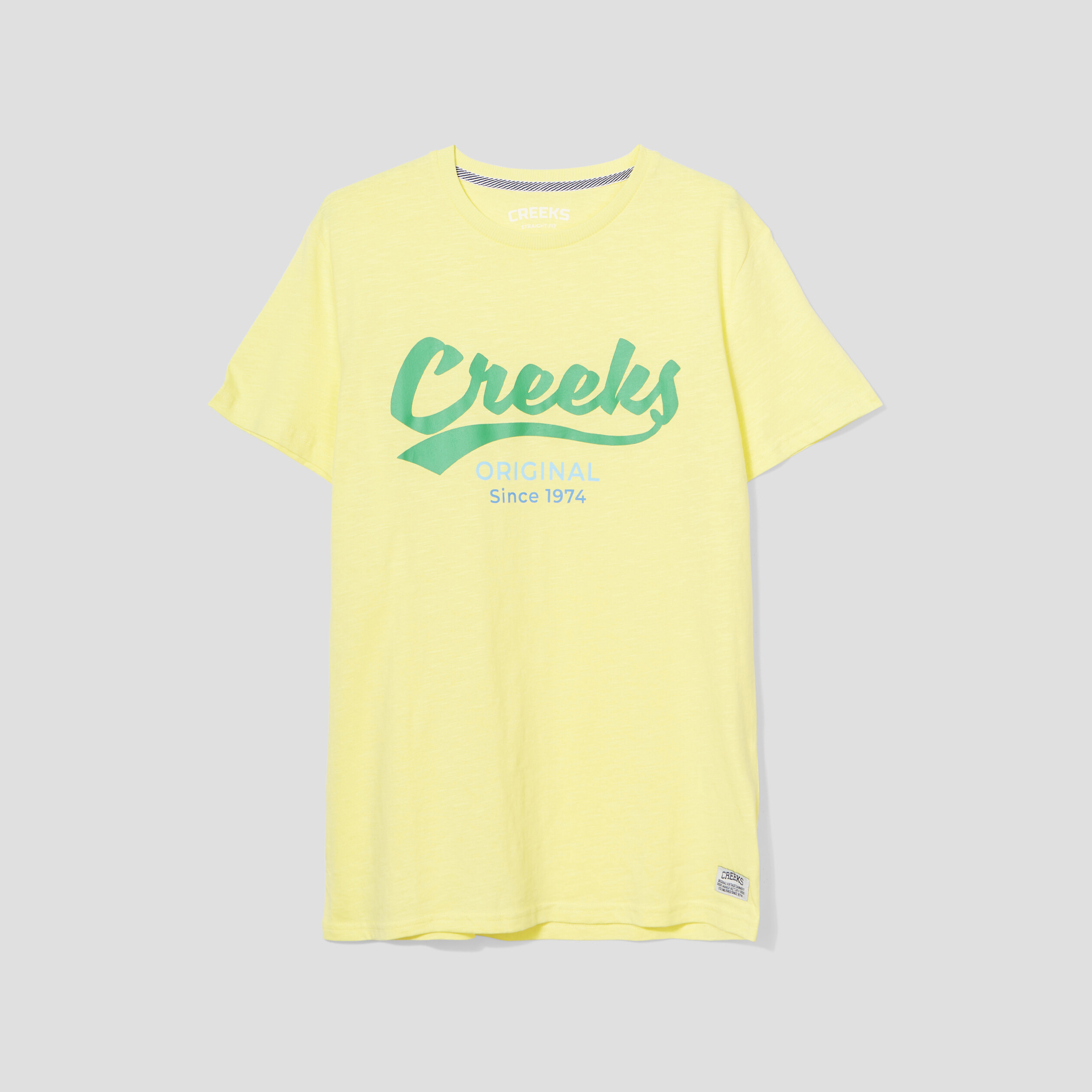 t shirt droit manches courtes creeks jaune homme T-shirt droit manches courtes Creeks jaune homme