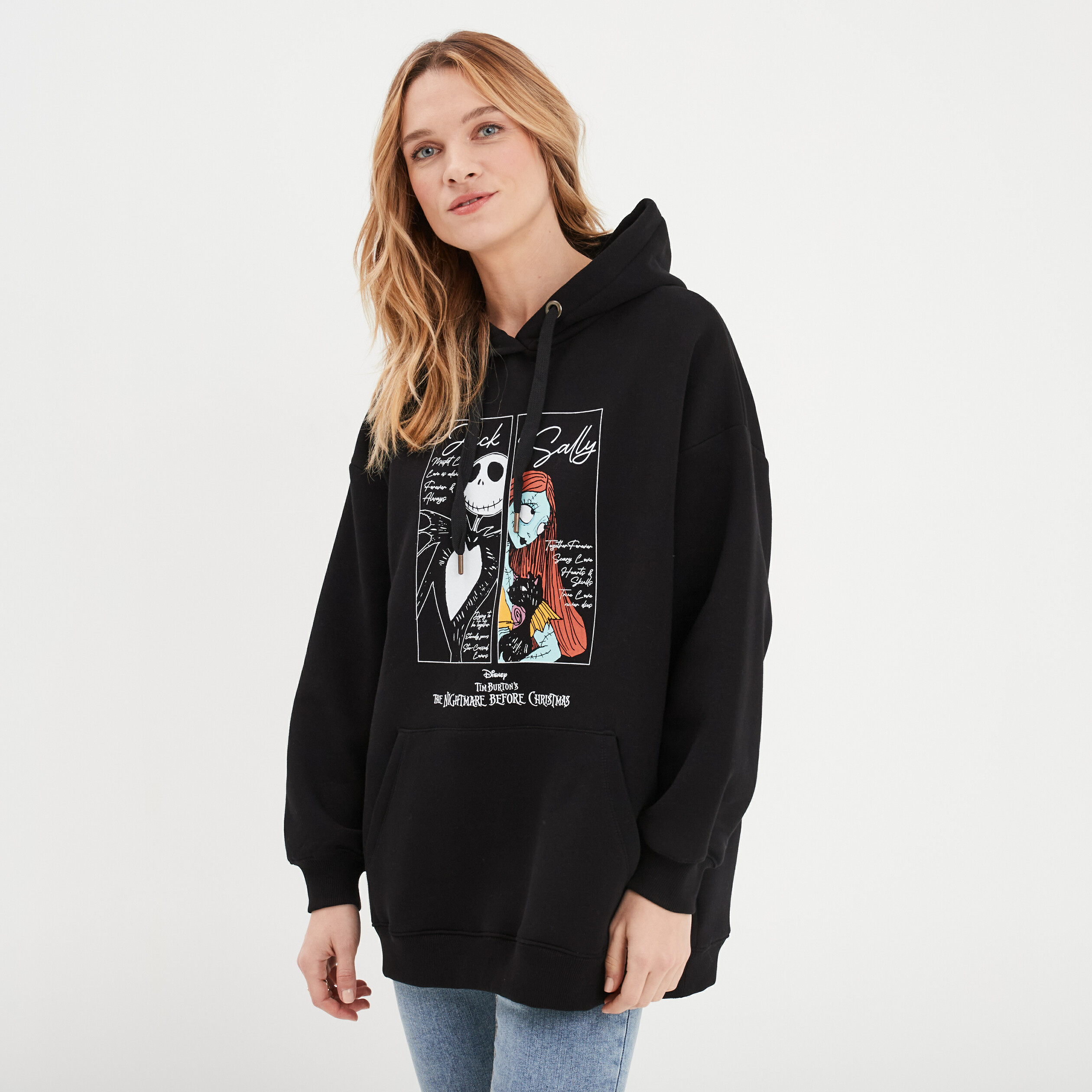 sweat hoodie etrange noel mr jack noir femme Sweat hoodie Étrange Noël Mr Jack noir femme