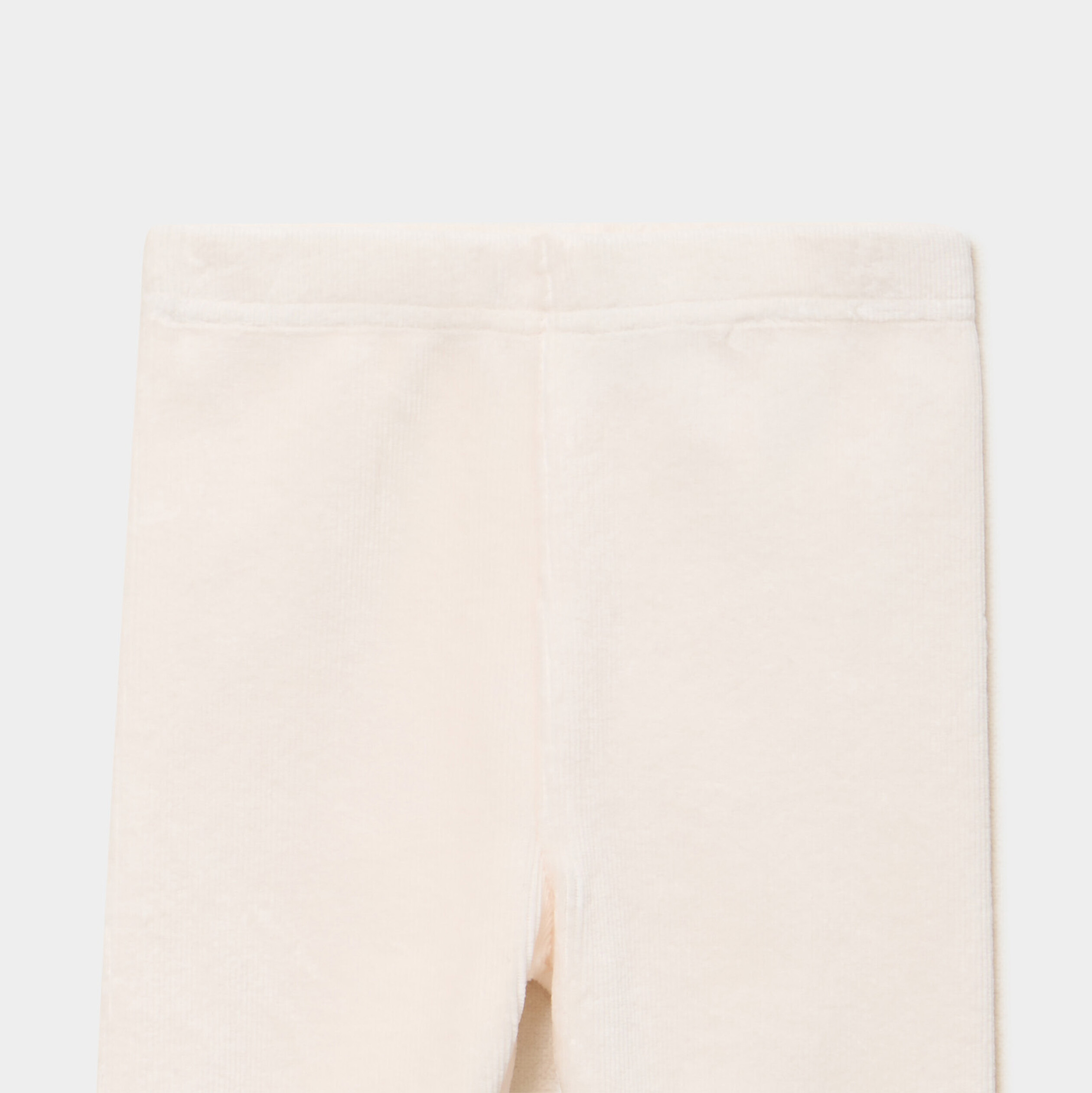 Legging effet velours c&ocirc;tel&eacute; creme b&eacute;b&eacute; fille