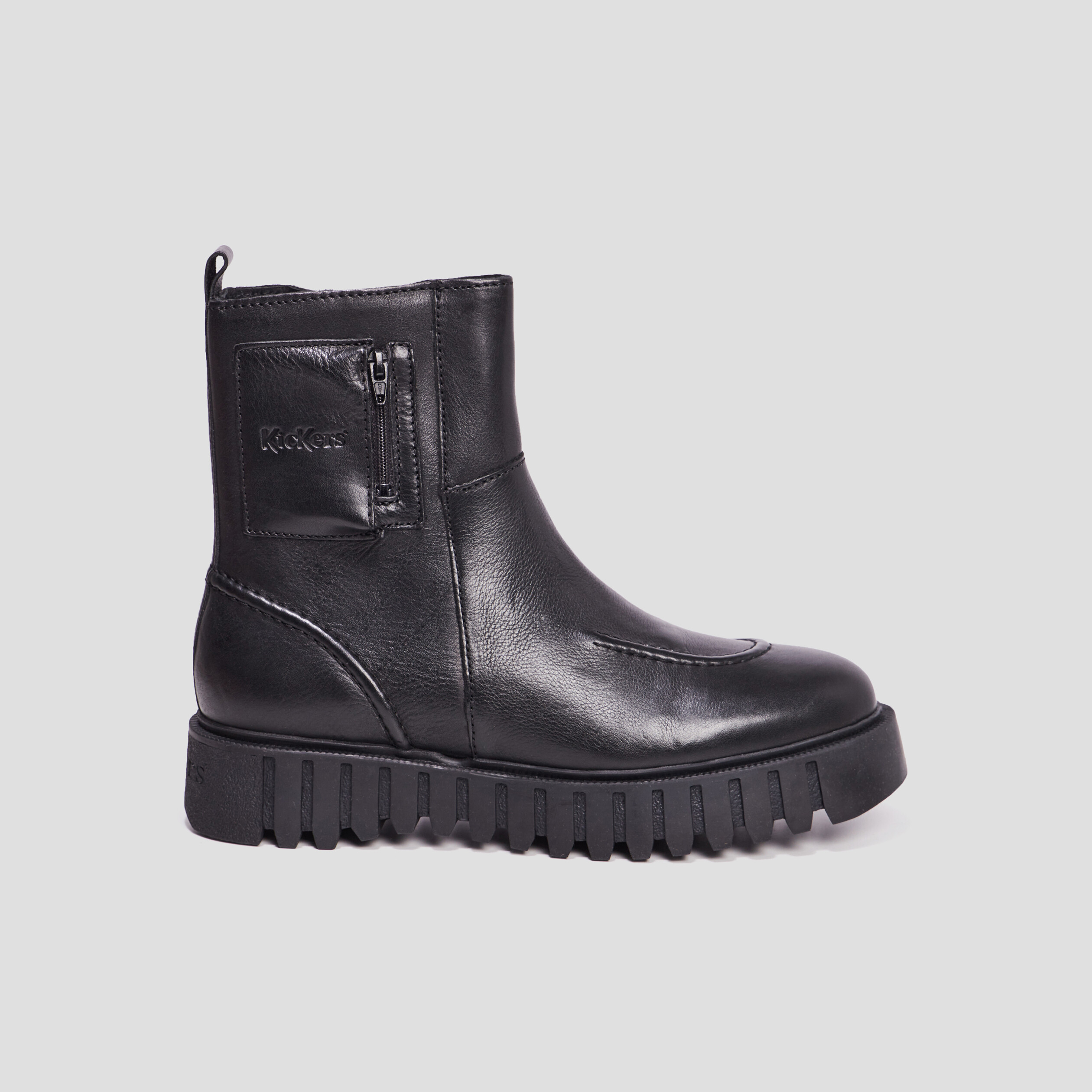 bottines en cuir kickers kickfancy noir femme Bottines en cuir Kickers Kickfancy noir femme