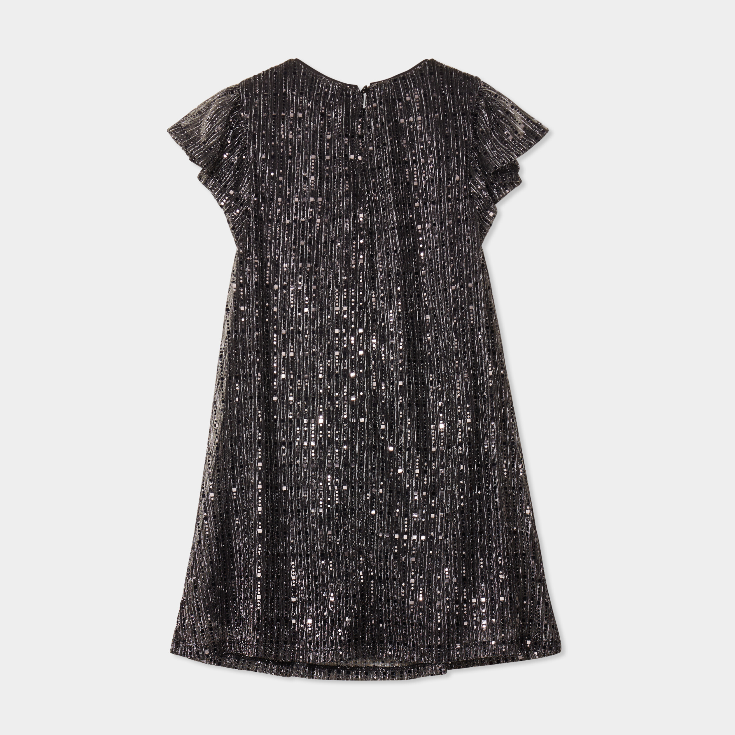 Robe paillette courte Liberto gris argent fille