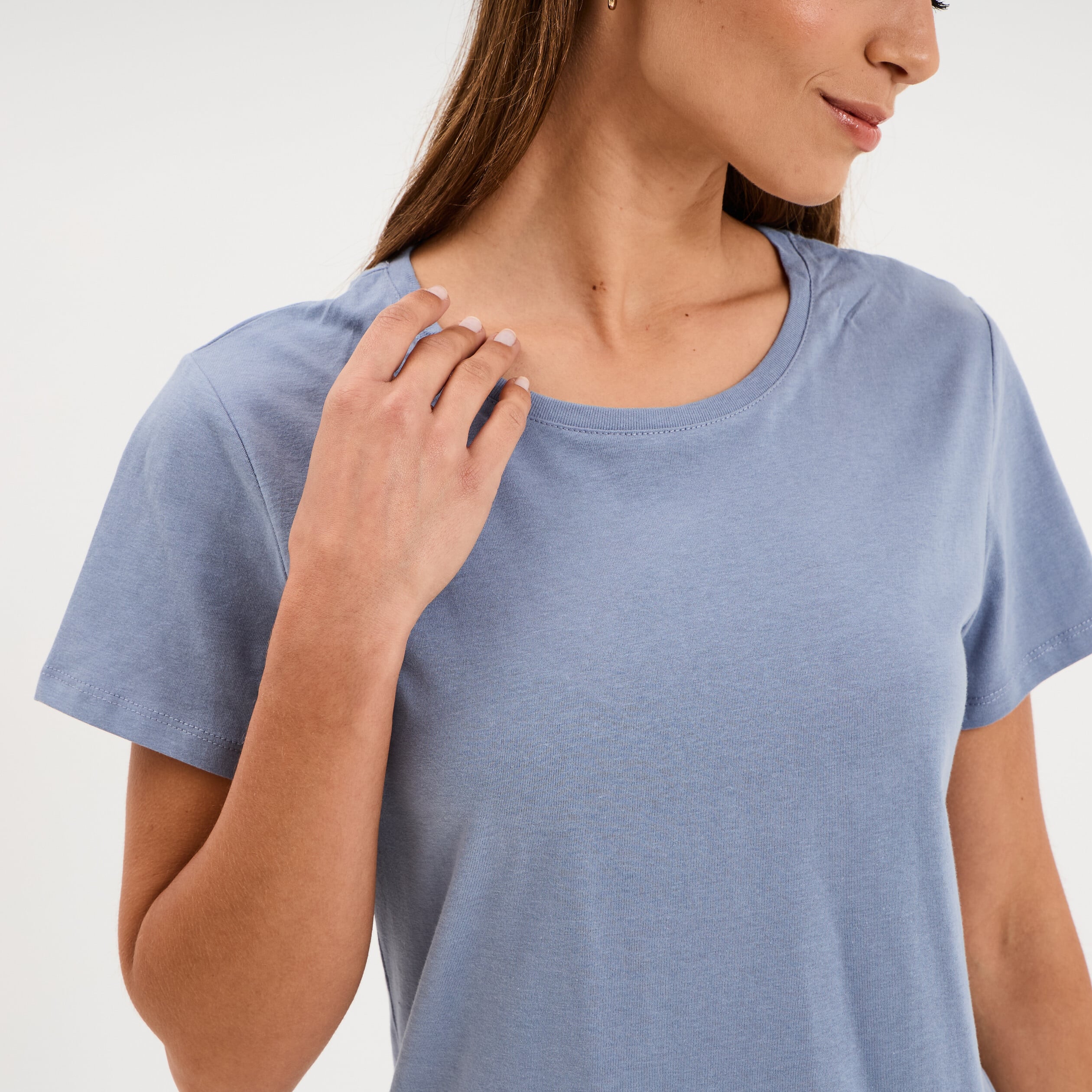 Ensemble pyjama t-shirt pantalon coton bleu gris femme
