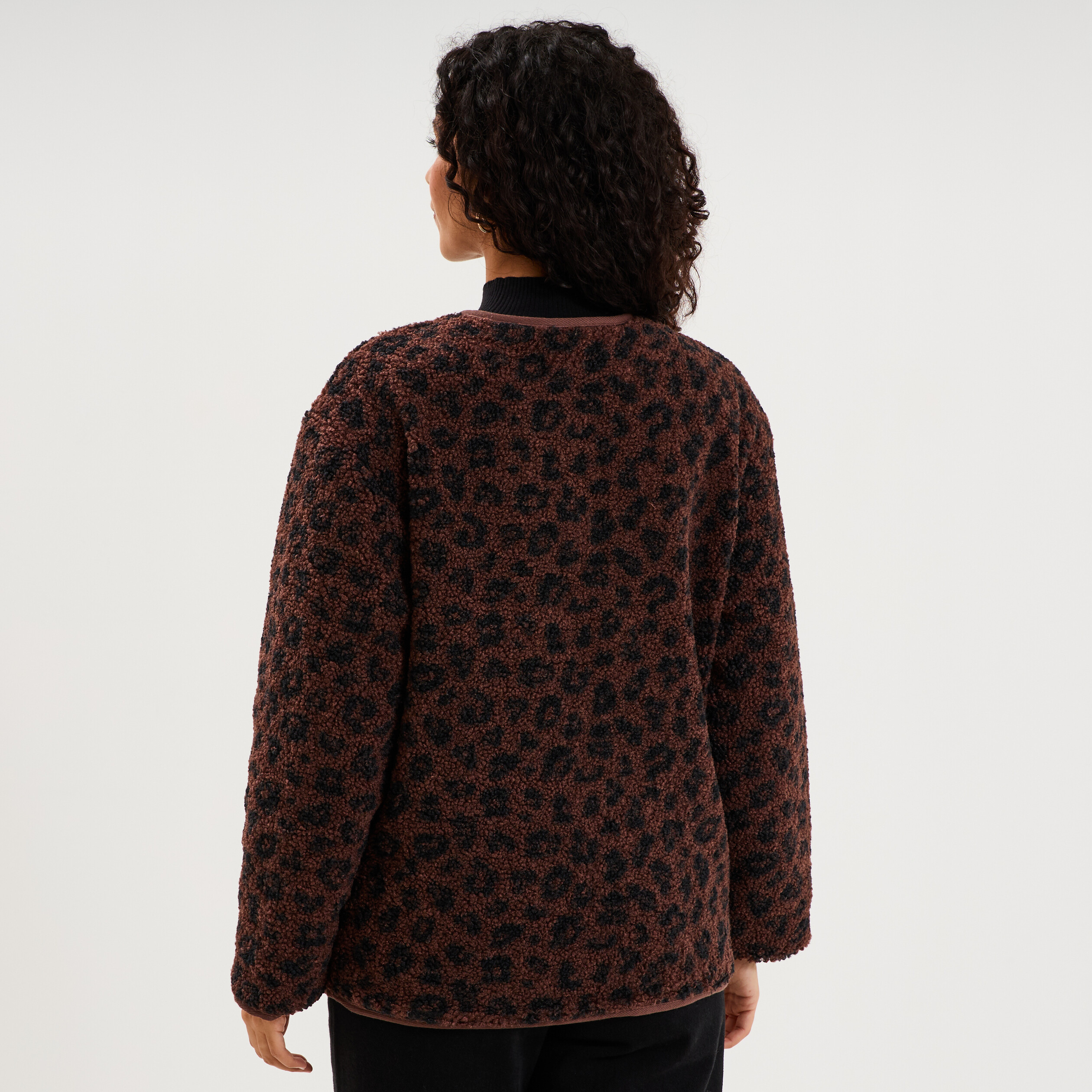 Veste r&eacute;versible matelass&eacute;e et polaire marron fonc&eacute; femme