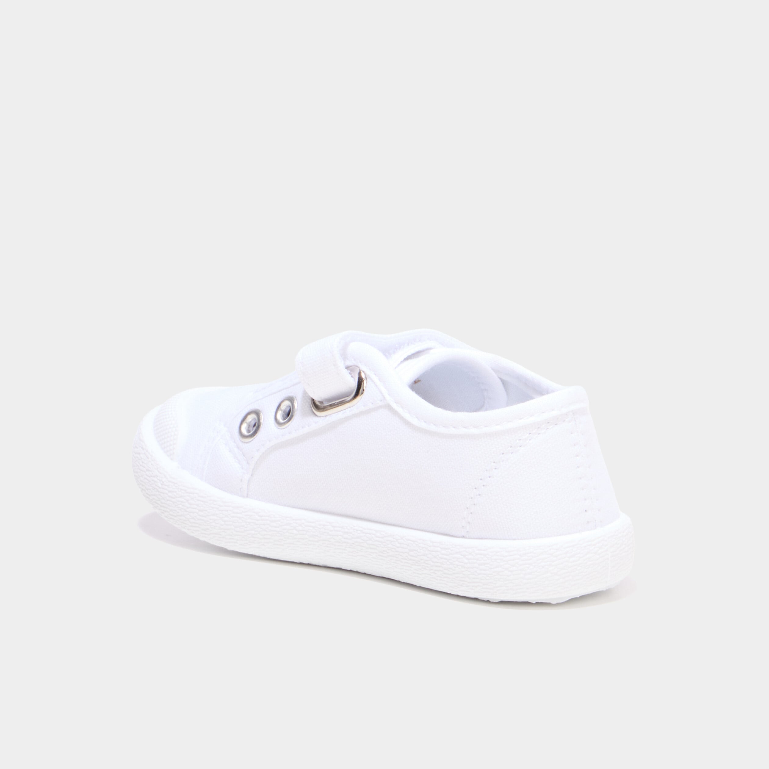Tennis basses en toile bout renforc&eacute; blanc gar&ccedil;on