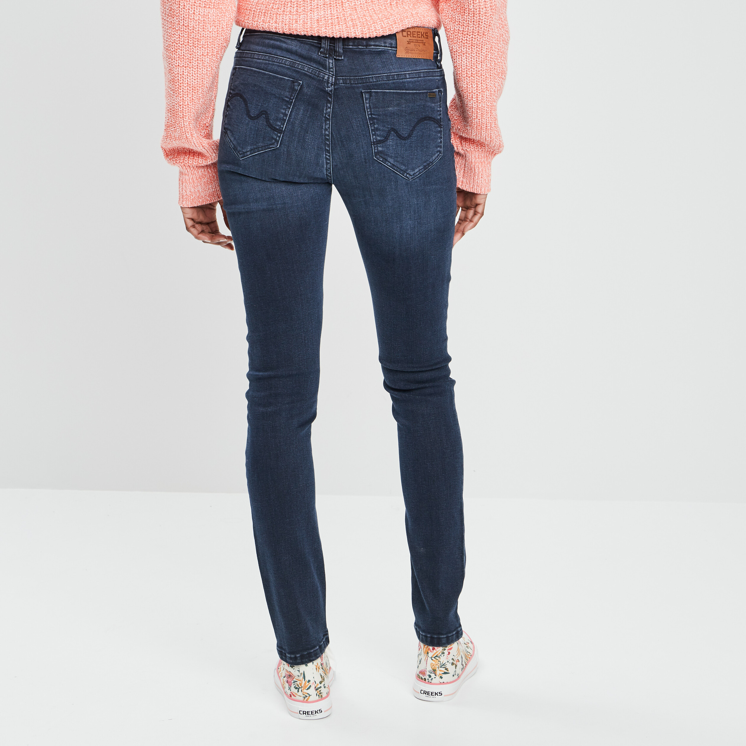 jeans standard coupe regular creeks denim blue black femme Jeans standard coupe regular Creeks denim blue black femme