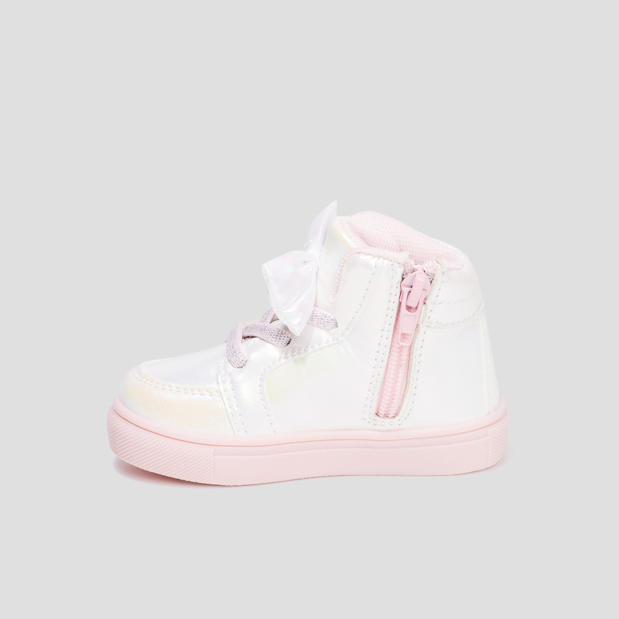 baskets montantes zippees minnie rose bebef Baskets montantes zippées Minnie rose bébé fille