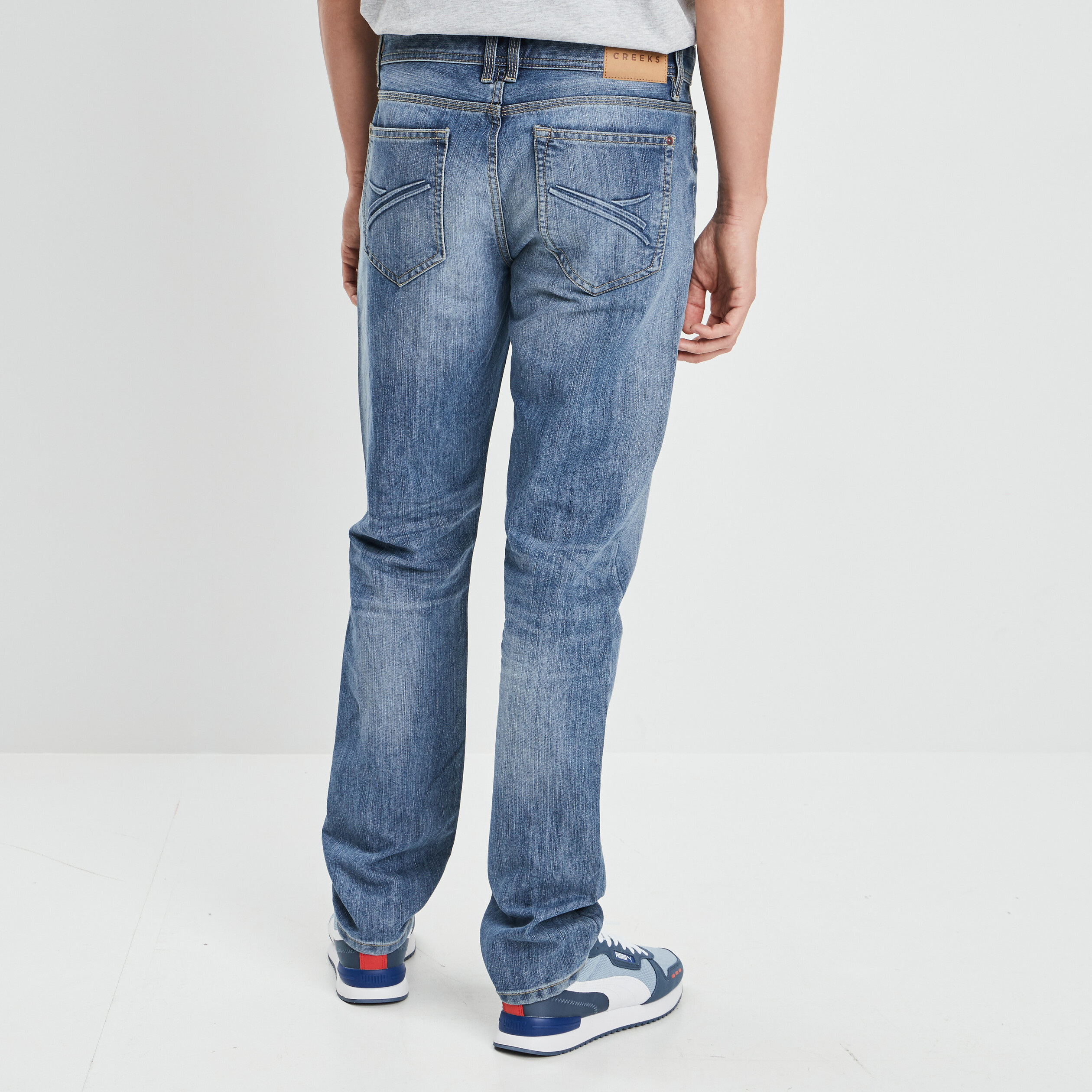 jeans regular 5 poches denim bleach homme Jeans regular 5 poches denim bleach homme