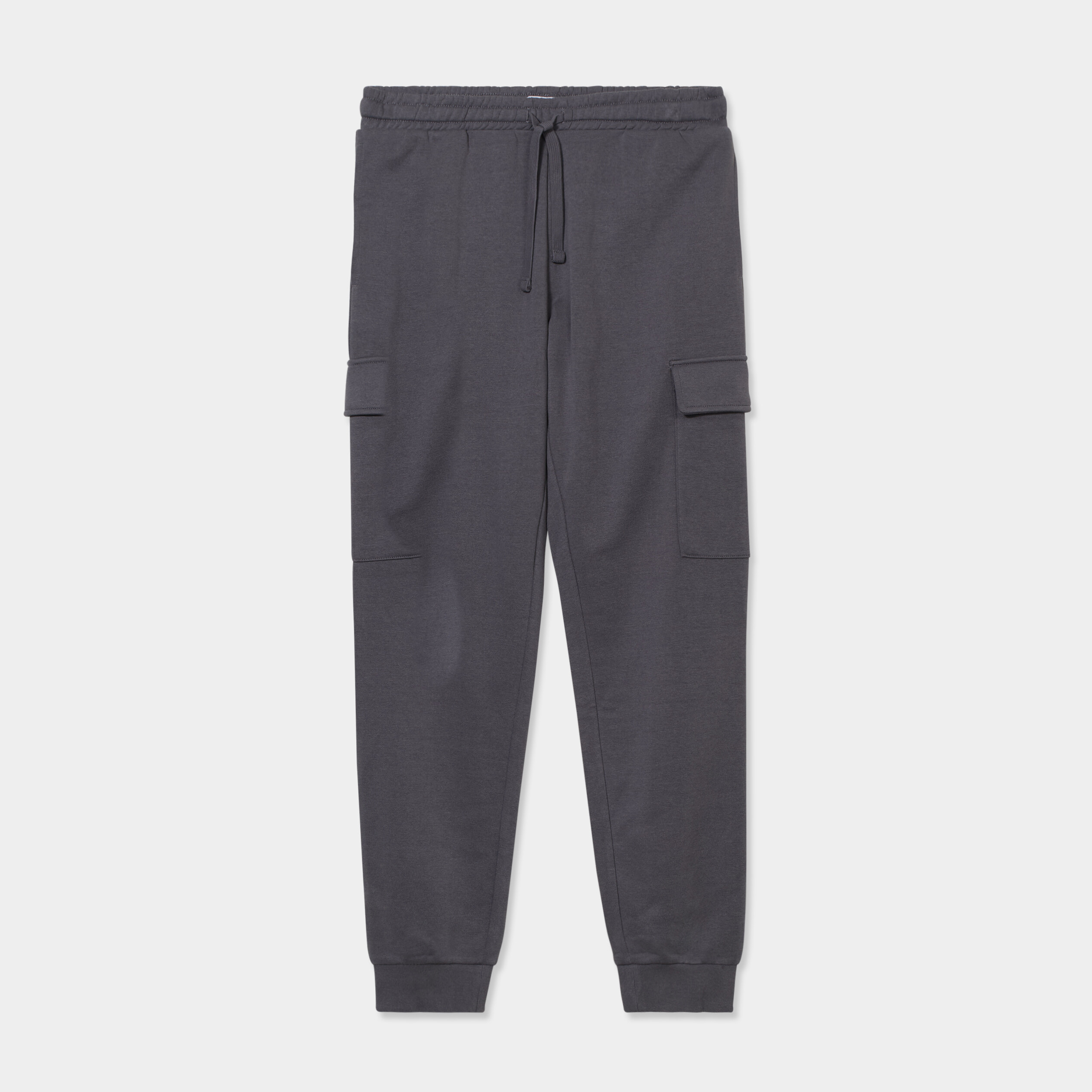 Pantalon jogging cargo molleton gris fonc&eacute; homme