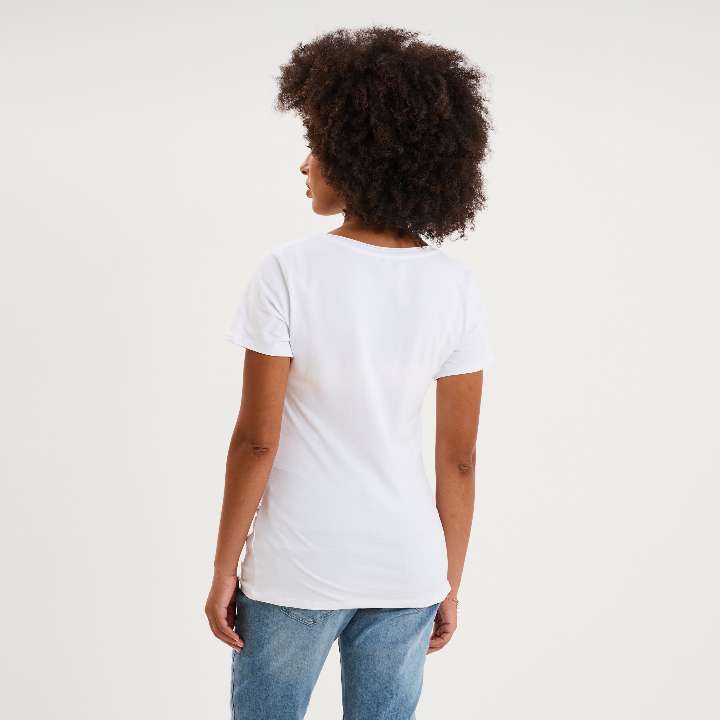 T-shirt grossesse manches courtes coton blanc femme maternit&eacute;