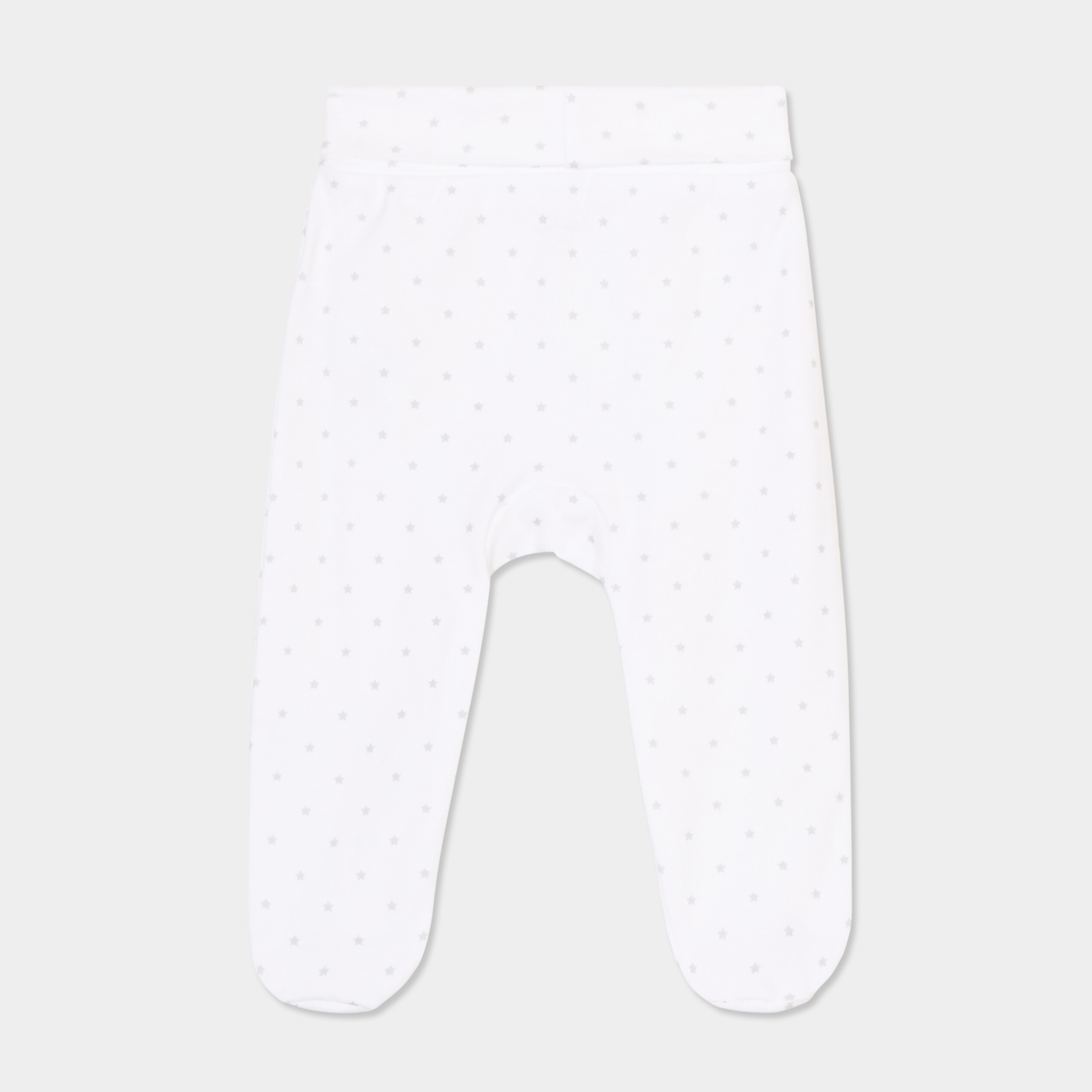 Lot 2 pantalons naissance coton blanc b&eacute;b&eacute;