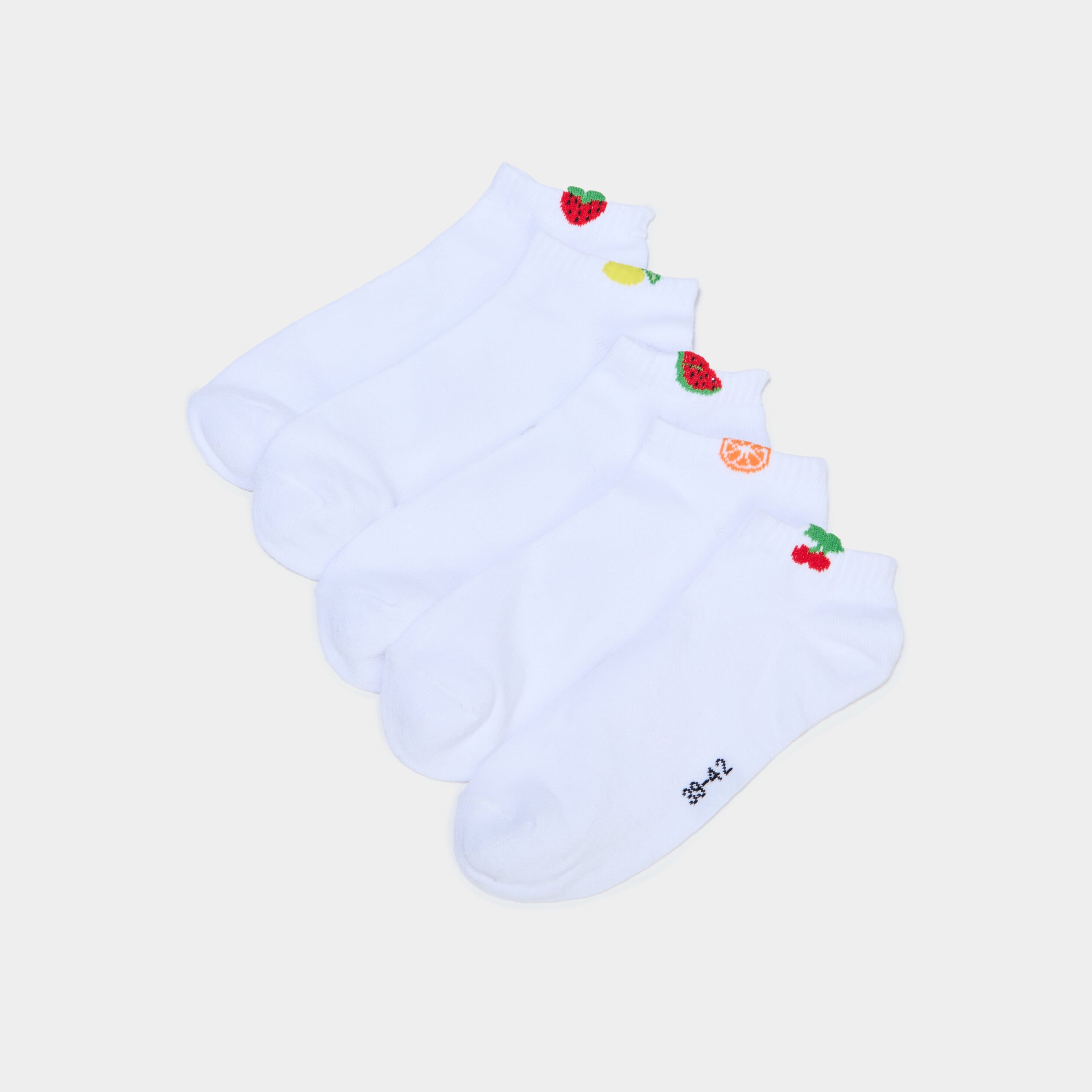 Lot 5 paires chaussettes invisibles blanc femme