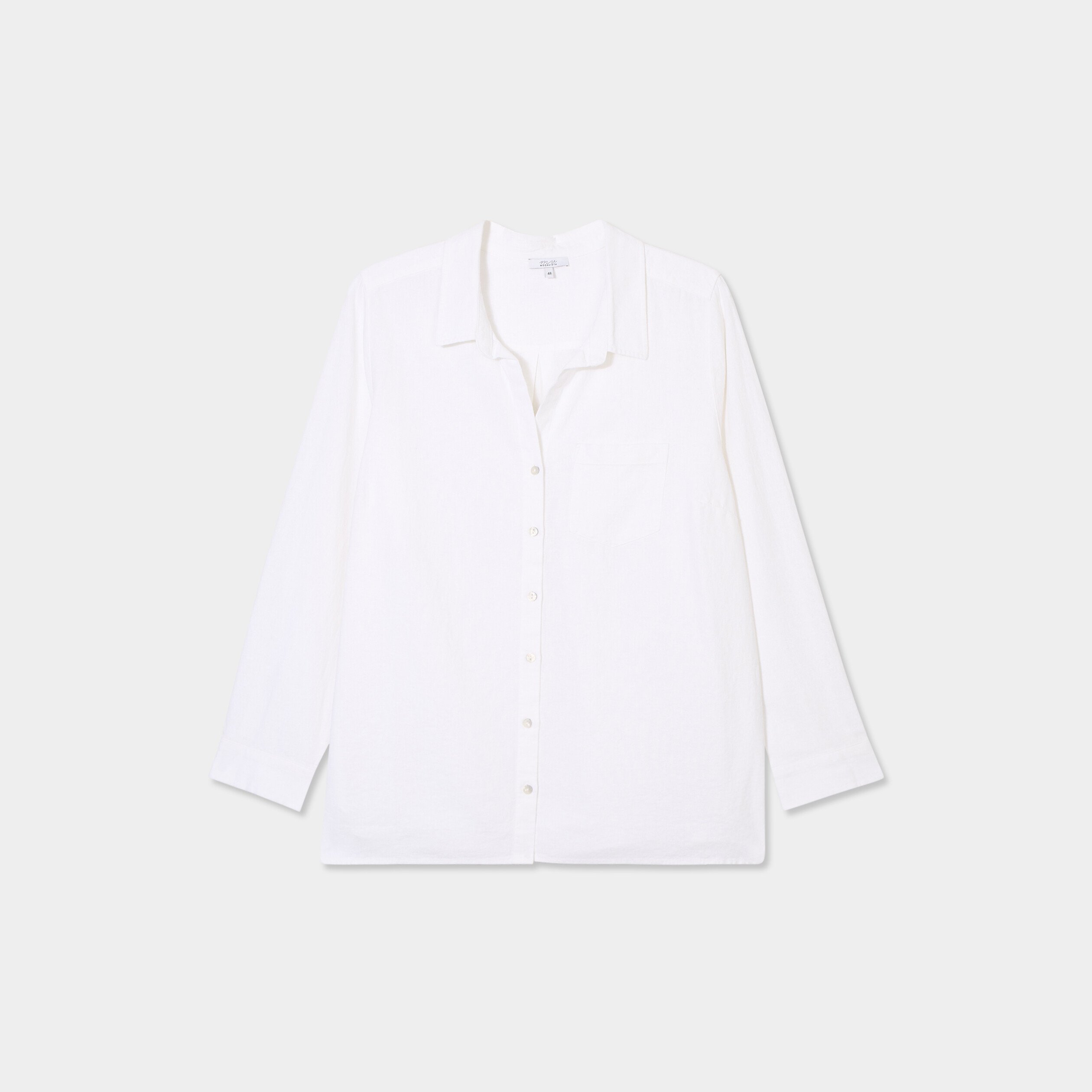 chemise oversize lin melange blanc femmegt Chemise oversize lin mélangé blanc femme grande taille