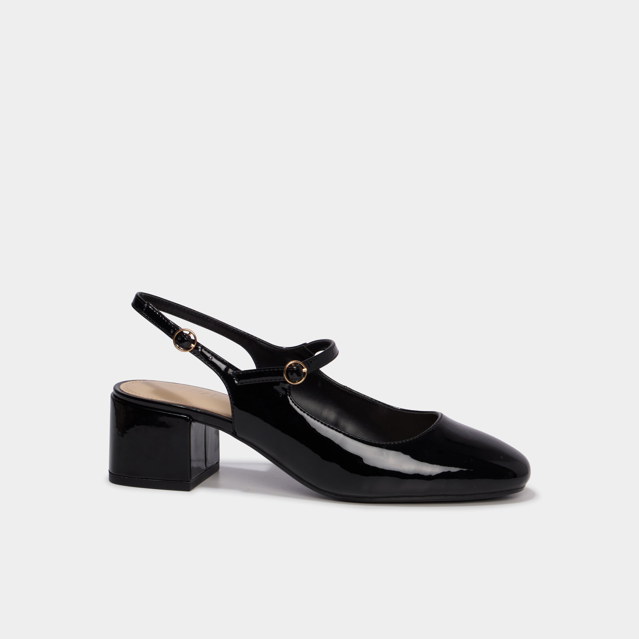 Escarpins vernis &agrave; talons noir femme