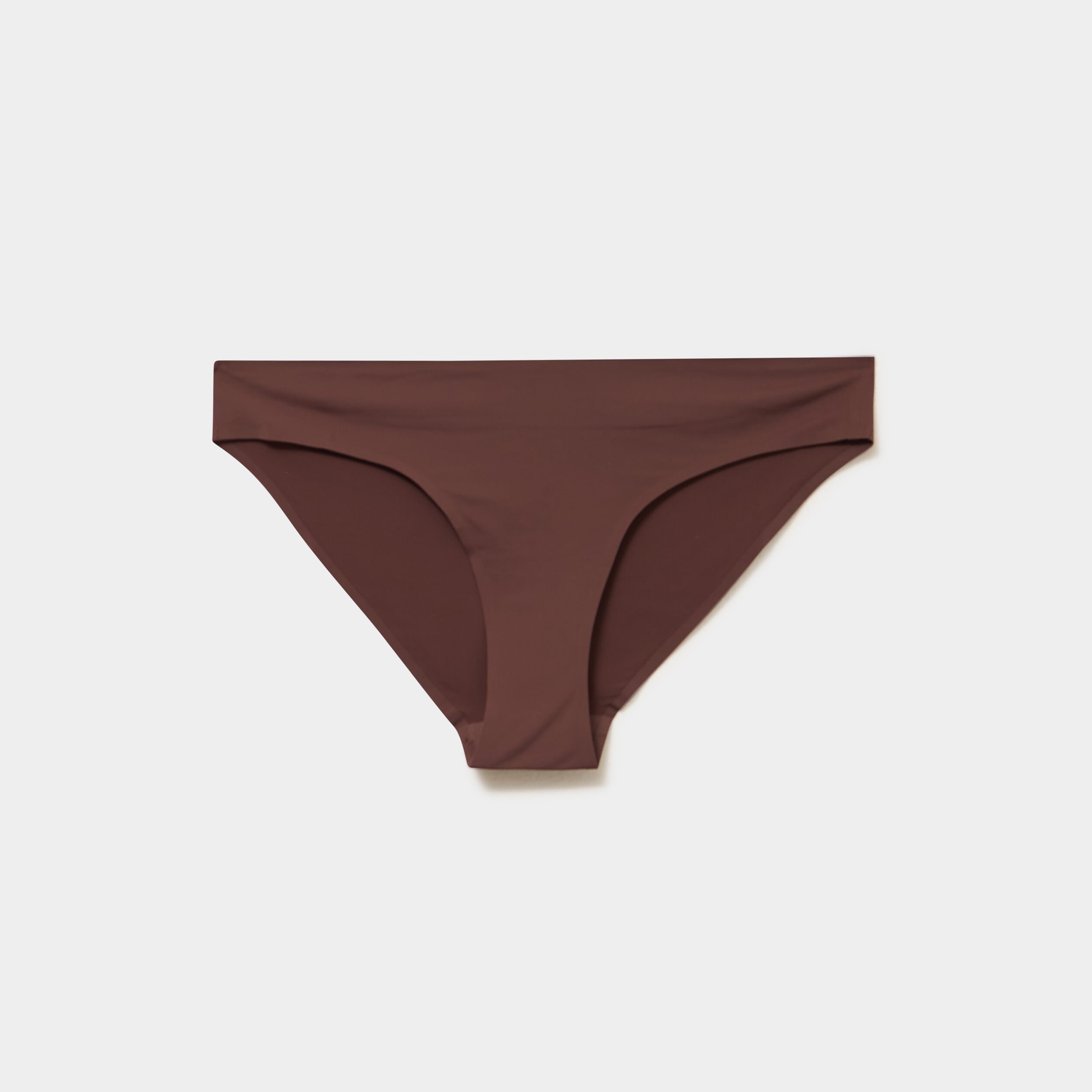Culotte microfibre sans coutures marron femme
