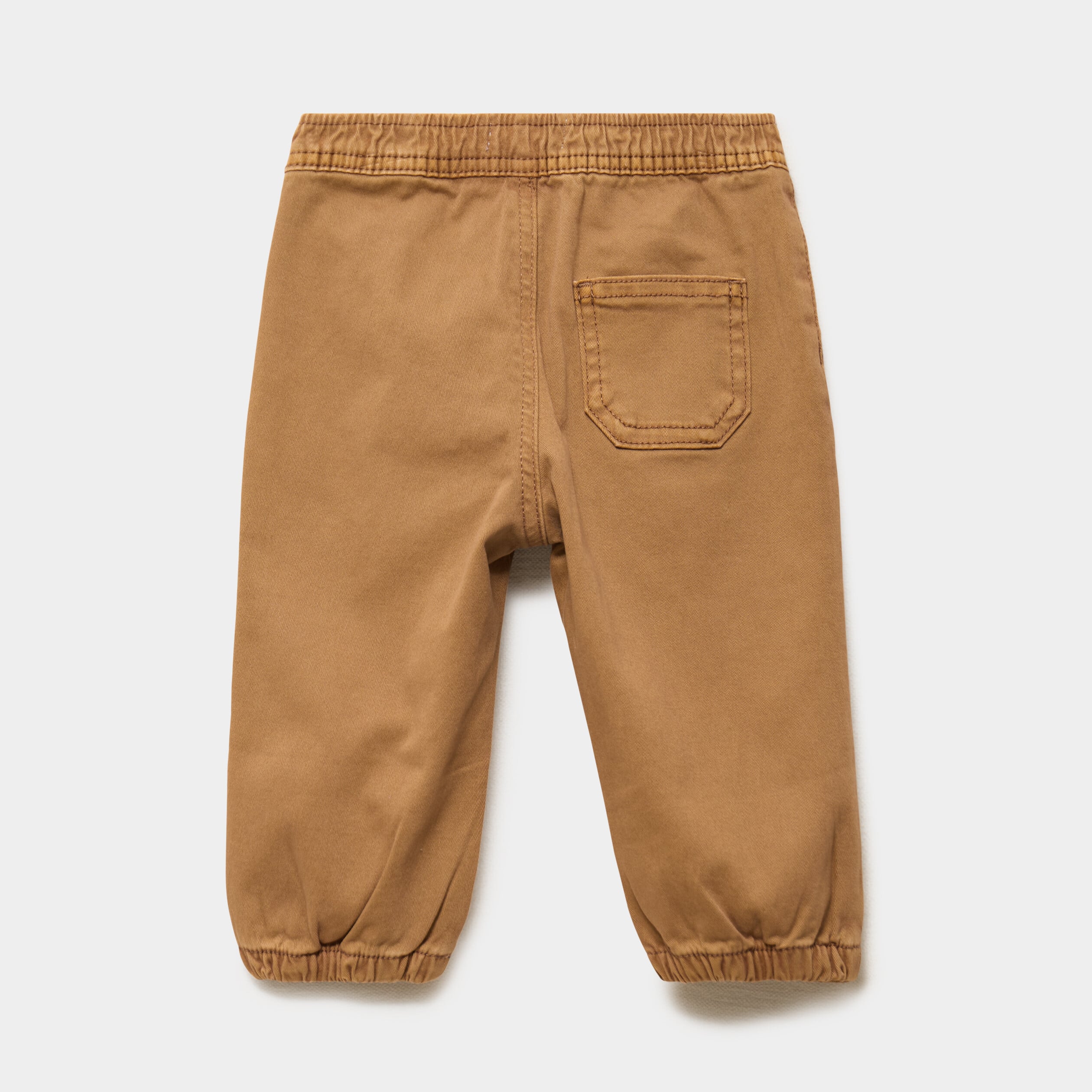 Pantalon jogger bas &eacute;lastiqu&eacute; coton marron b&eacute;b&eacute; gar&ccedil;on