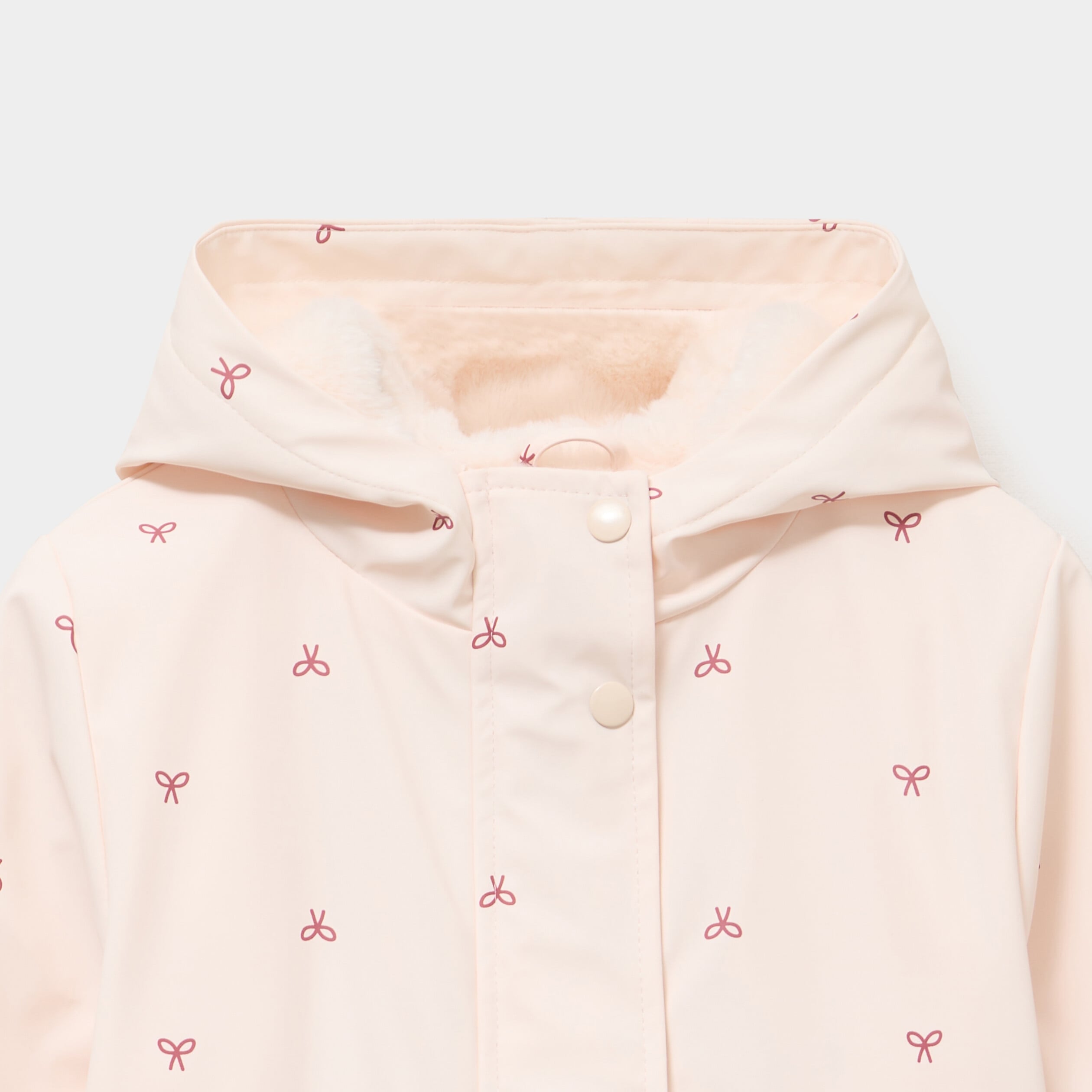 Parka doubl&eacute;e &agrave; capuche imperm&eacute;able beige fille