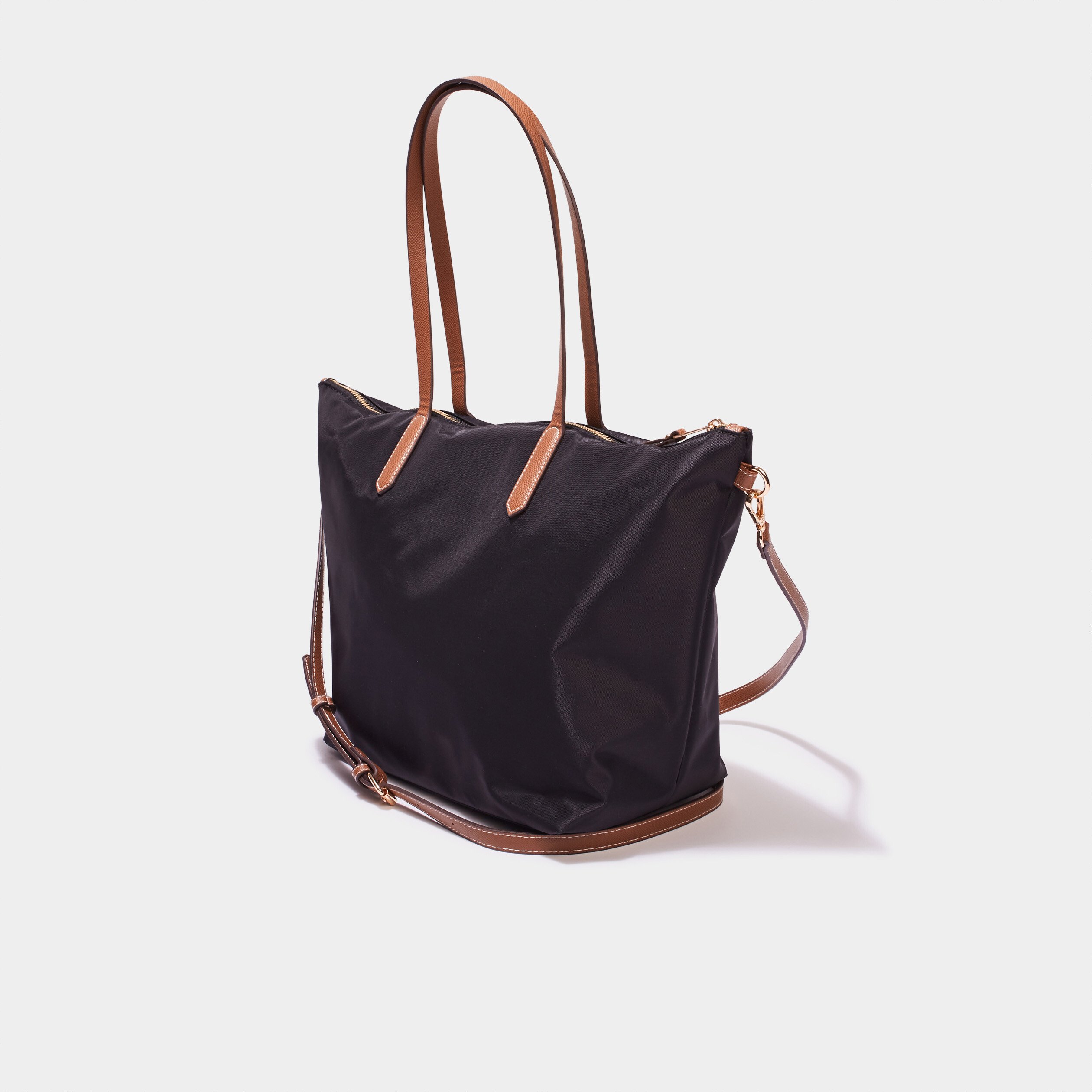Sac shopper avec bandouliere noir femme La Halle