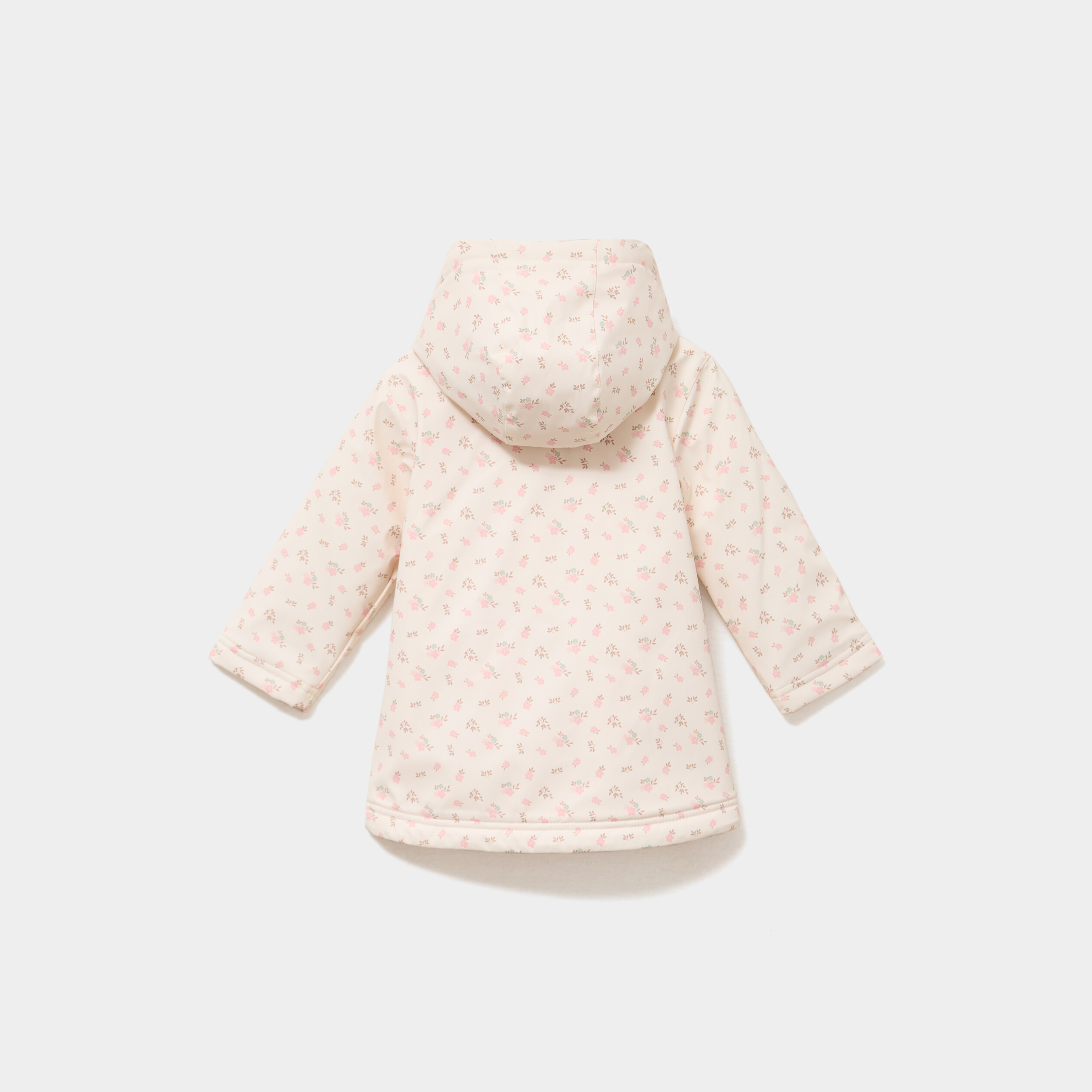 Parka imperm&eacute;able fourr&eacute;e &agrave; capuche bleu marine b&eacute;b&eacute; fille