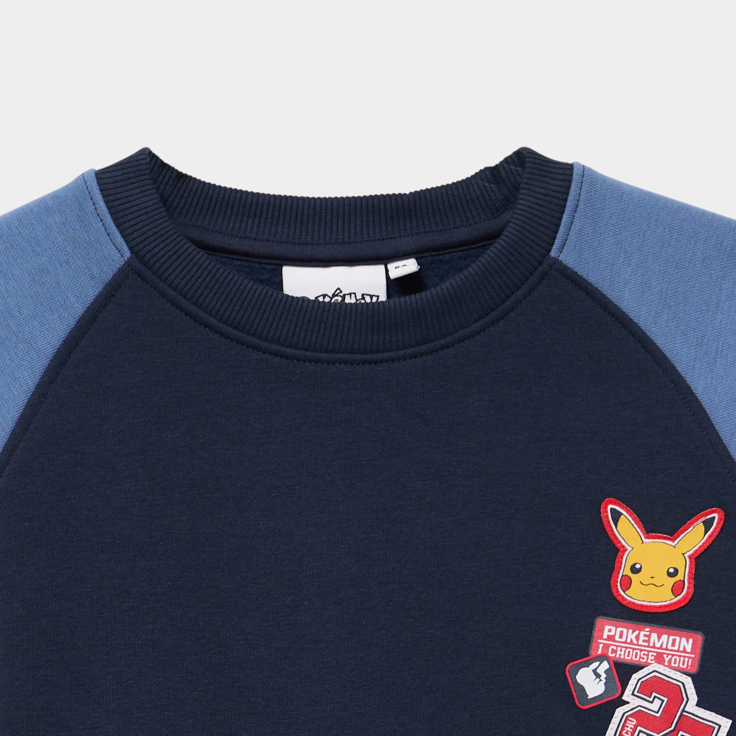 Sweat col rond manches longues Pok&eacute;mon bleu marine gar&ccedil;on
