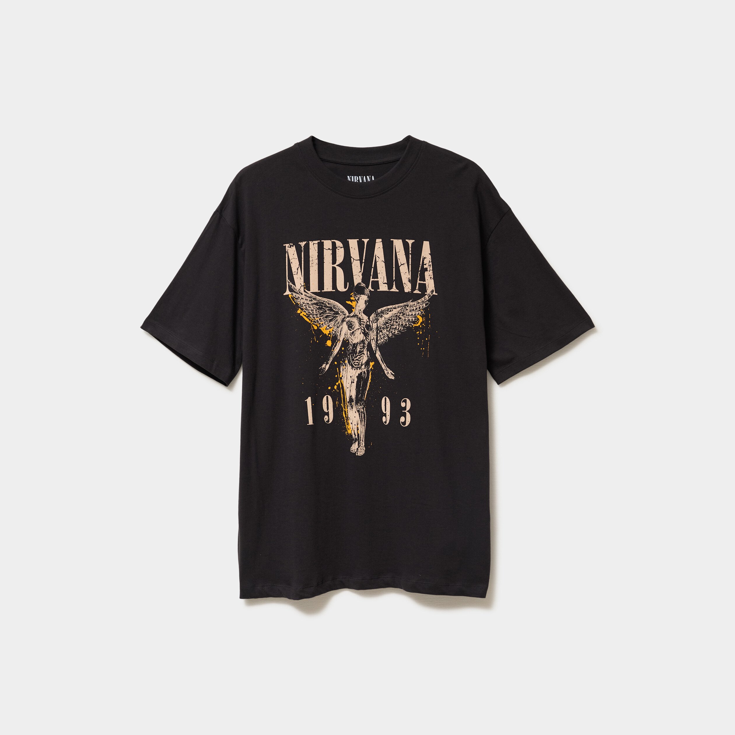 t shirt manches courtes coton nirvana gris fonce homme T-shirt manches courtes coton Nirvana gris foncé homme