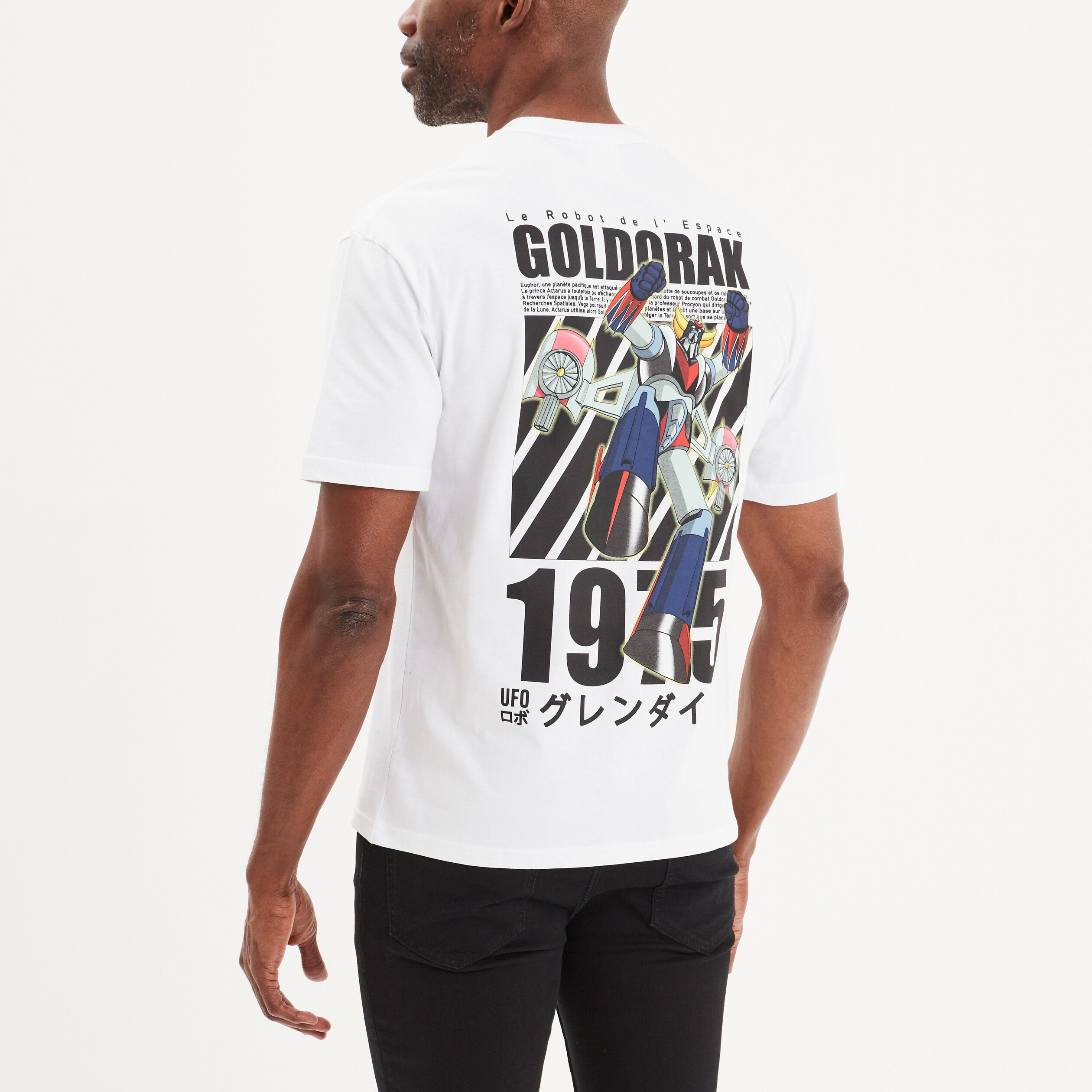 t shirt manches courtes goldorak blanc homme T-shirt manches courtes Goldorak blanc homme