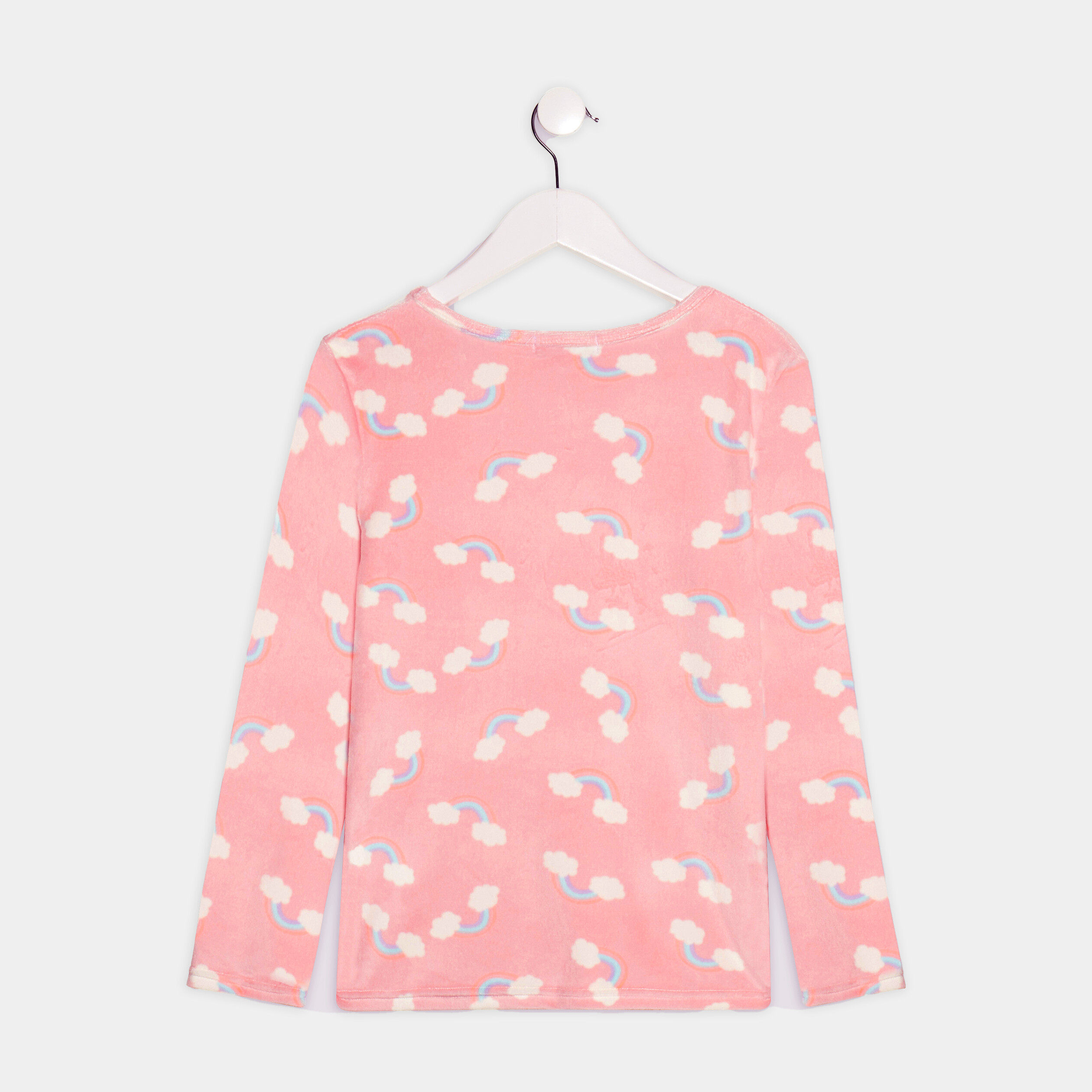 Ensemble pyjama 2 pièces velours rose fille