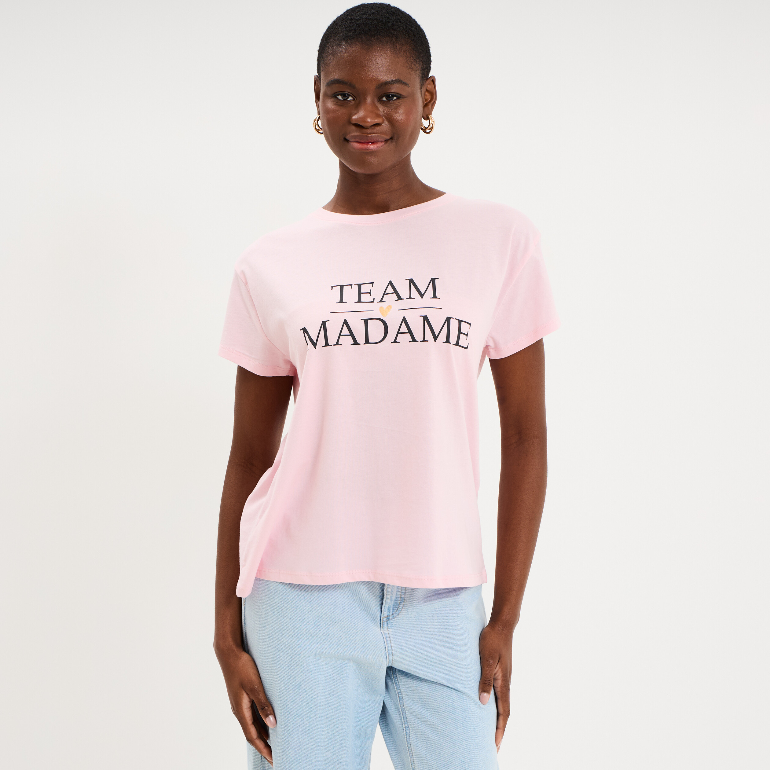 T-shirt EVJF oversize coton rose femme