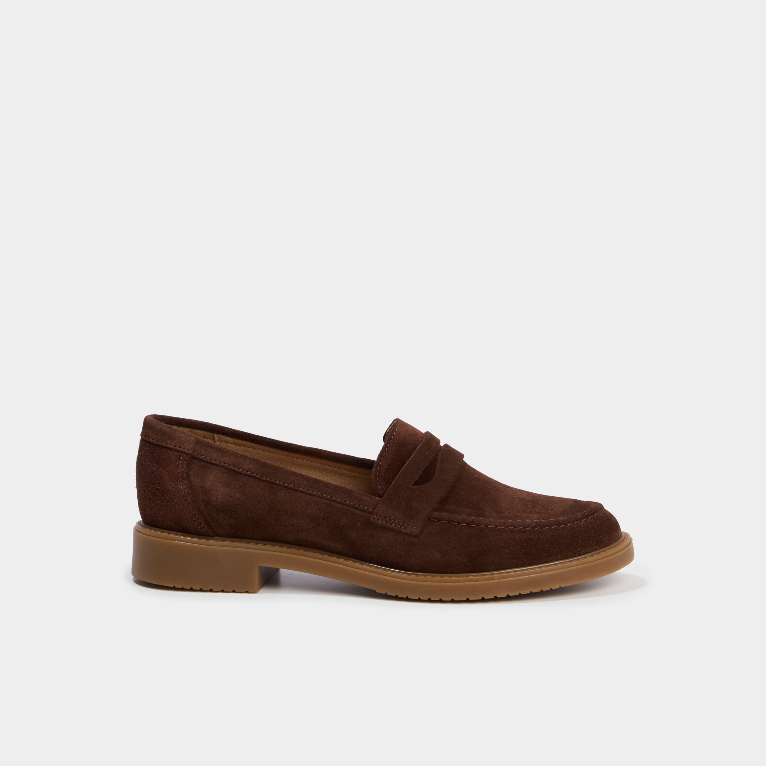 Mocassins en cuir marron femme