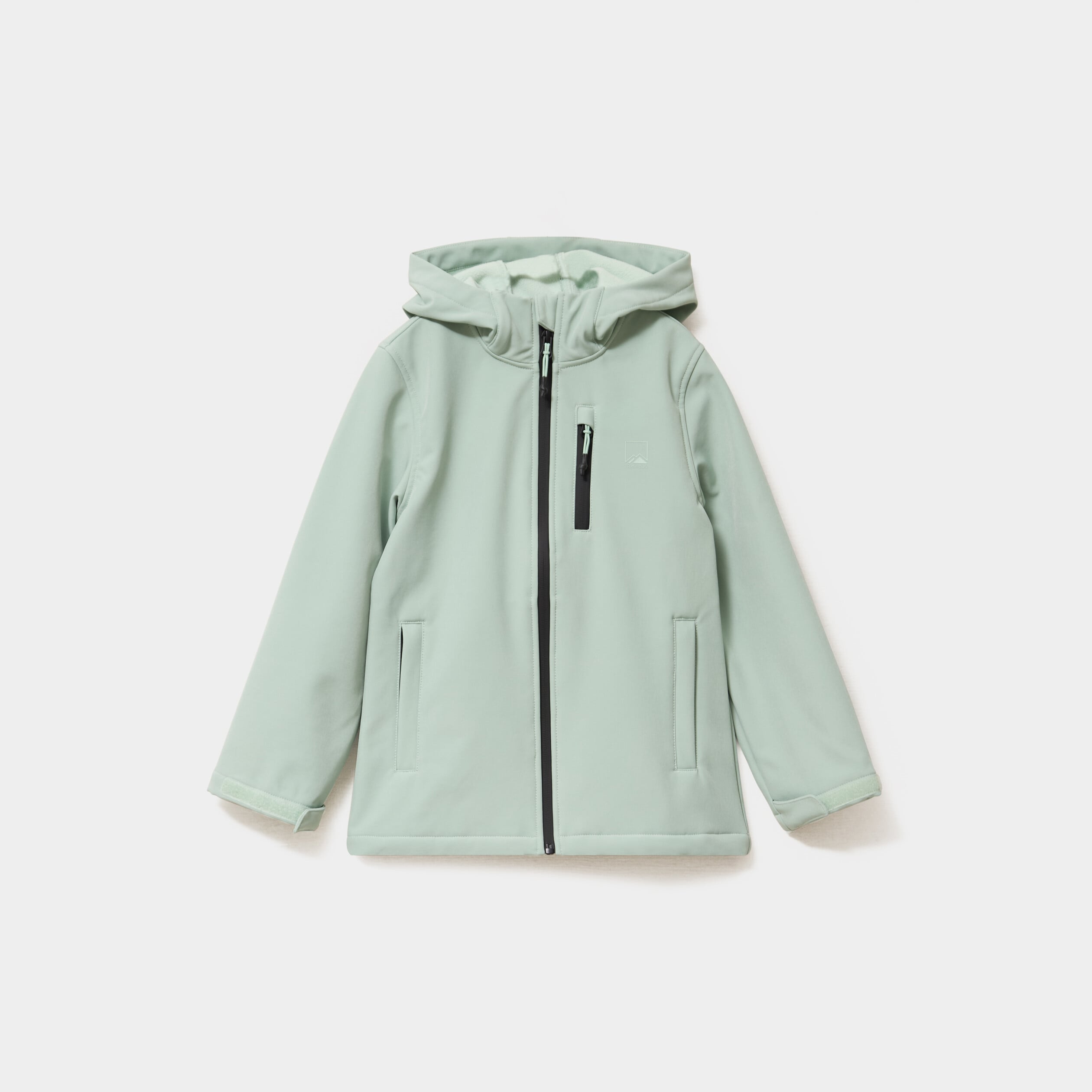 Blouson fourr&eacute; d&eacute;perlant &agrave; capuche vert pastel fille