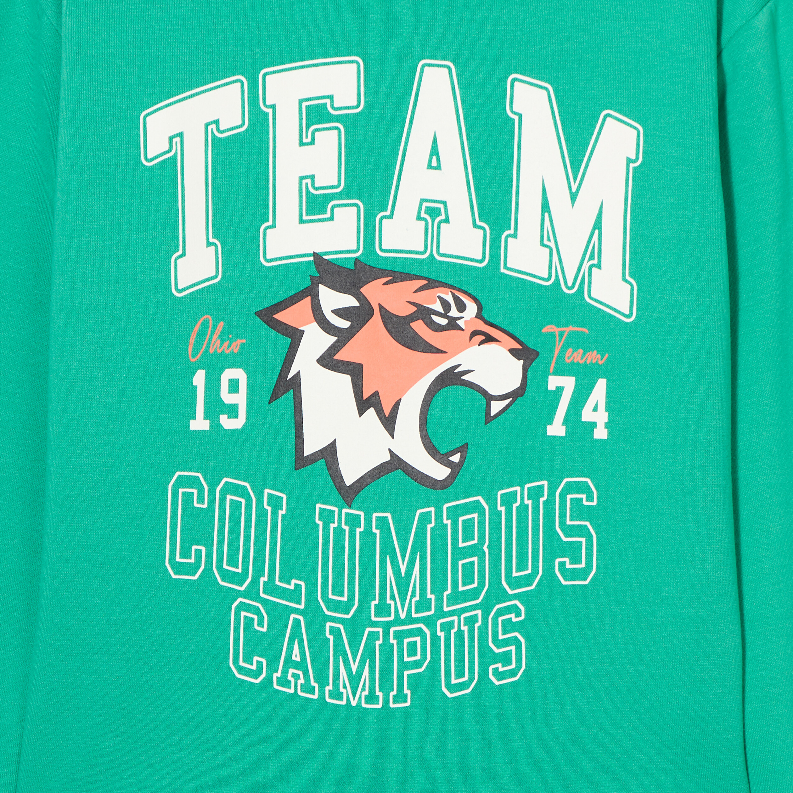 Sweat col rond manches longues vert menthe gar&ccedil;on