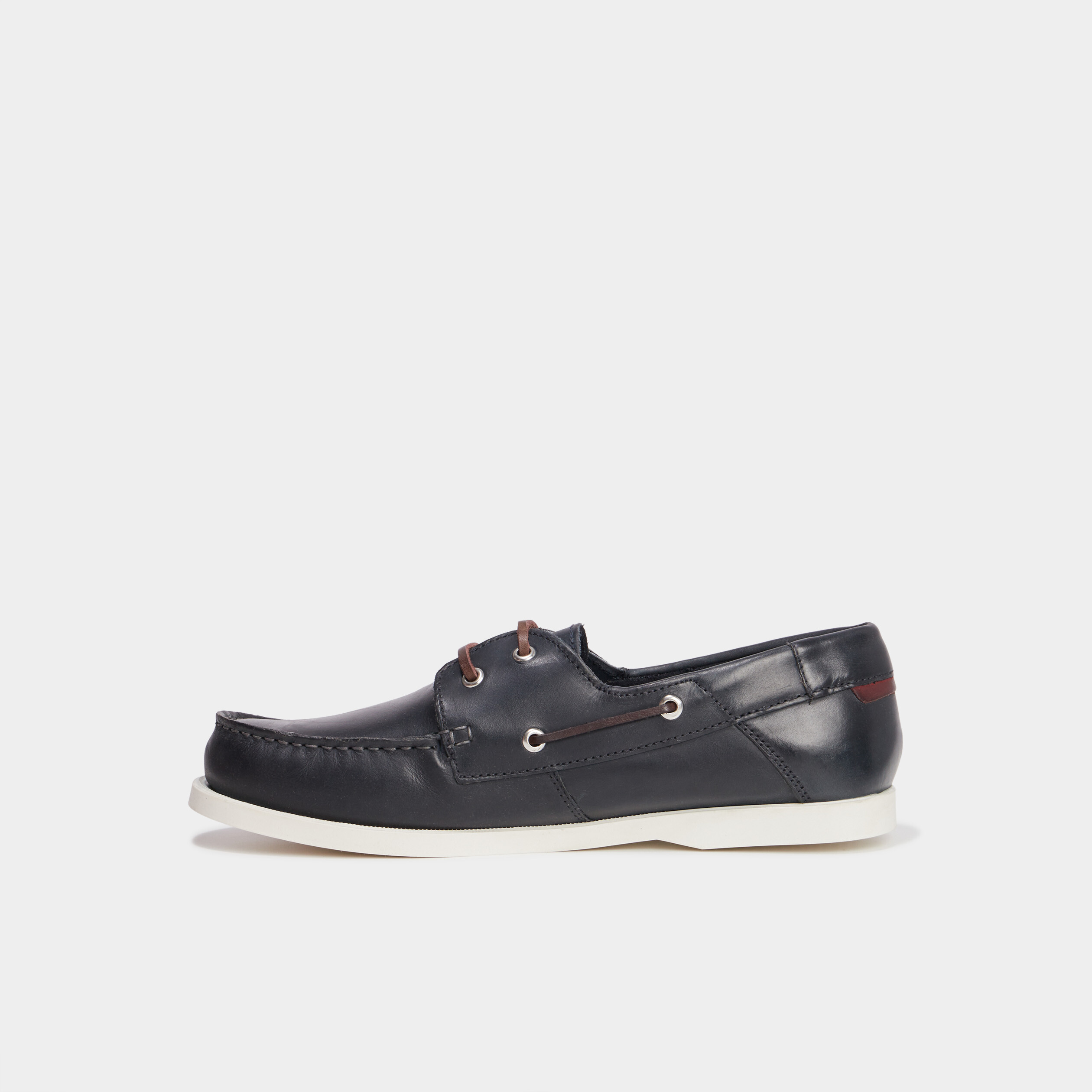 Chaussures bateau en cuir bleu marine homme
