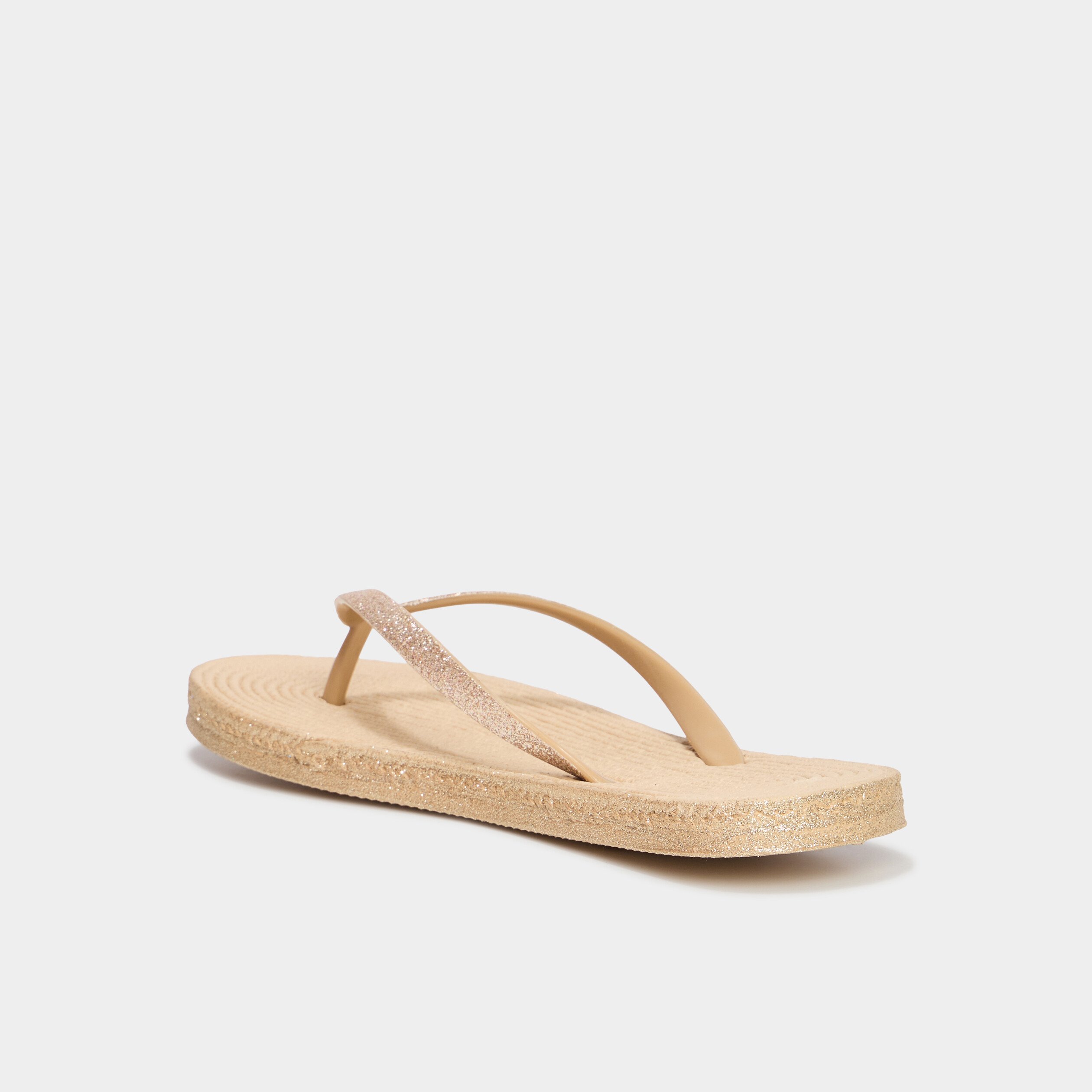 Tongs de plage à paillettes multicolore femme