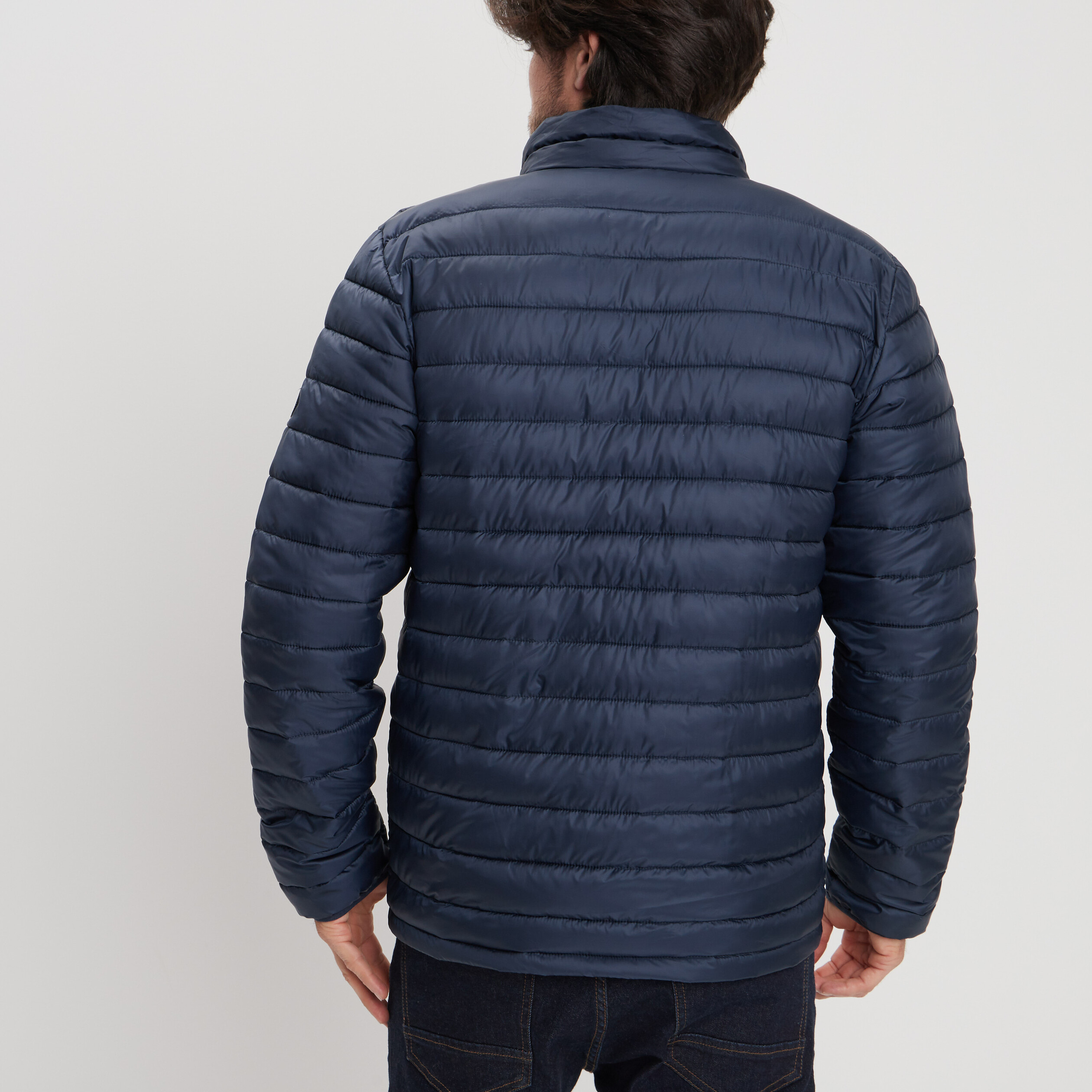 Doudoune droite l&eacute;g&egrave;re d&eacute;perlante bleu marine homme