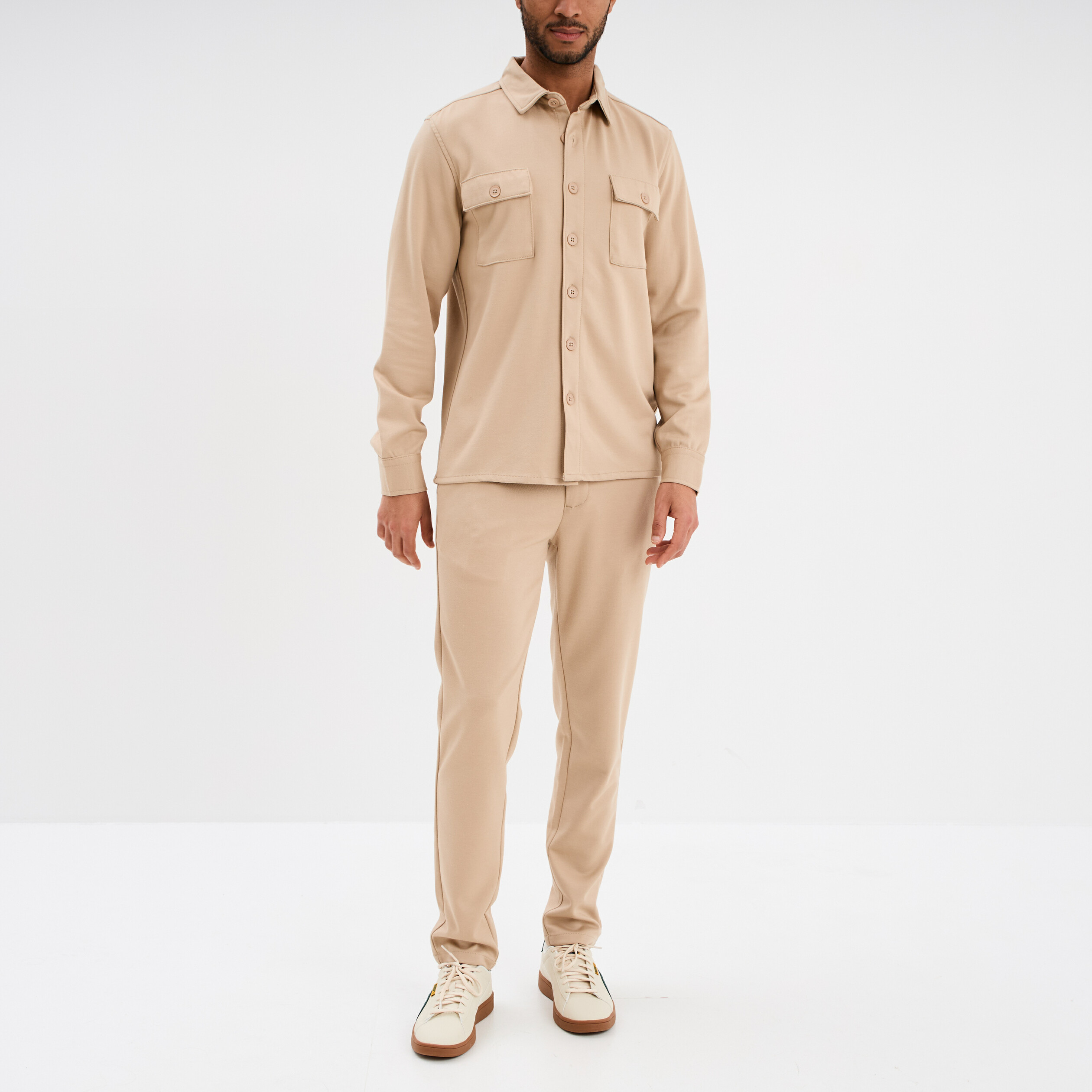 Chemise en Coton coupe Regular Manches longues Beige BRIAN | Homme - | Von Dutch