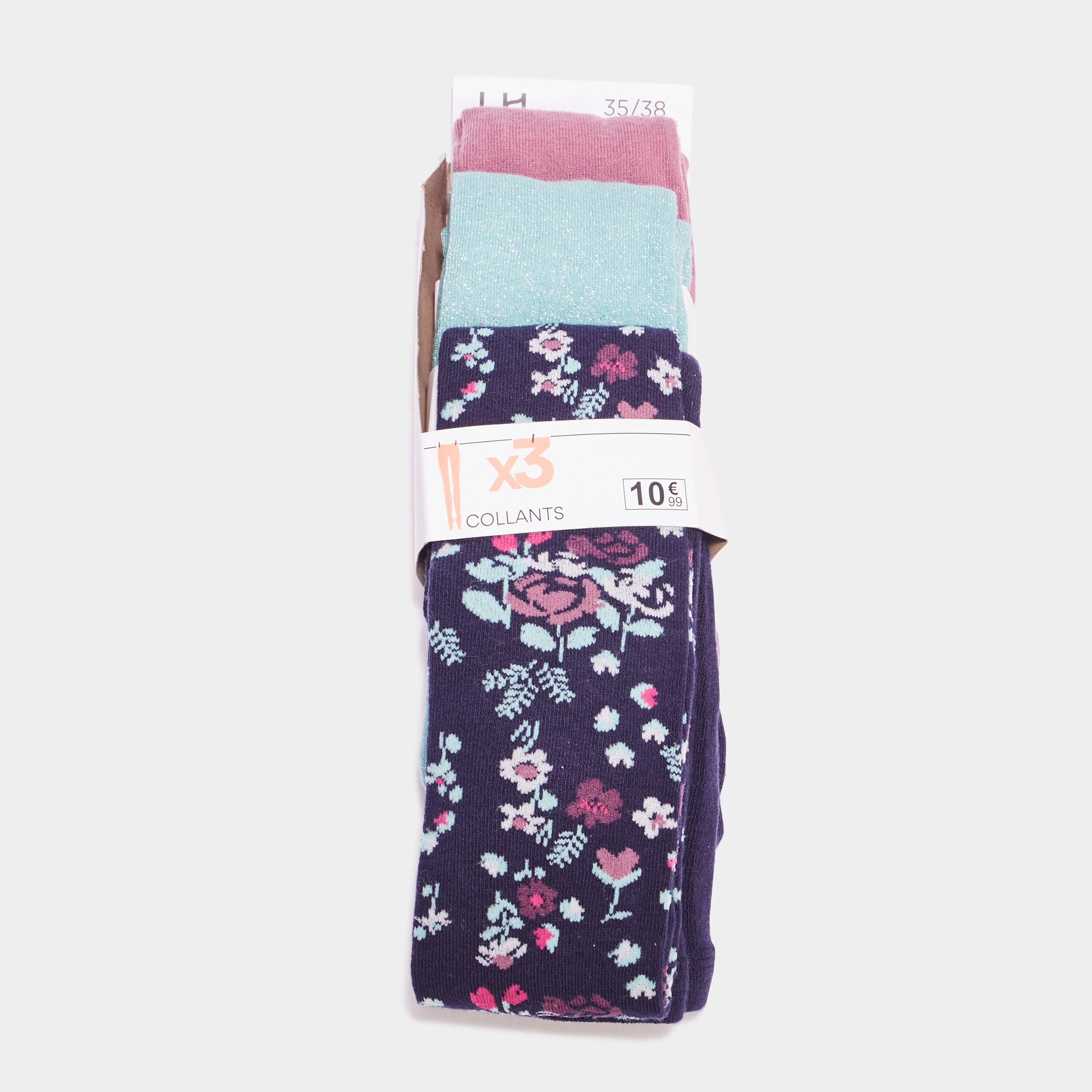 Pack de deux collant uni/ nervuré BROTHERS&SISTERS - Multicolore - Fille - 0.00